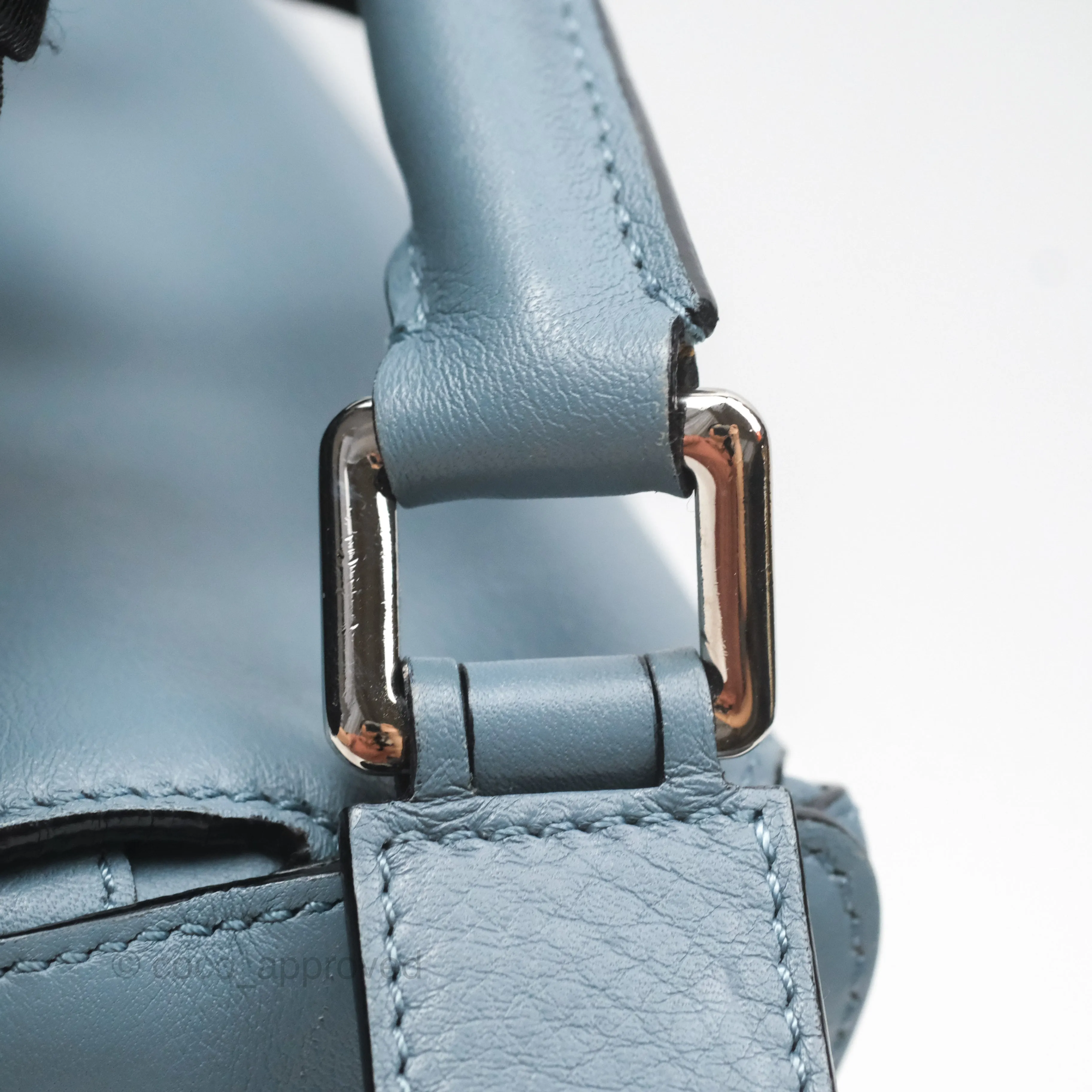 Loewe Small Puzzle Bag Blue Calfskin Silver Hardware
