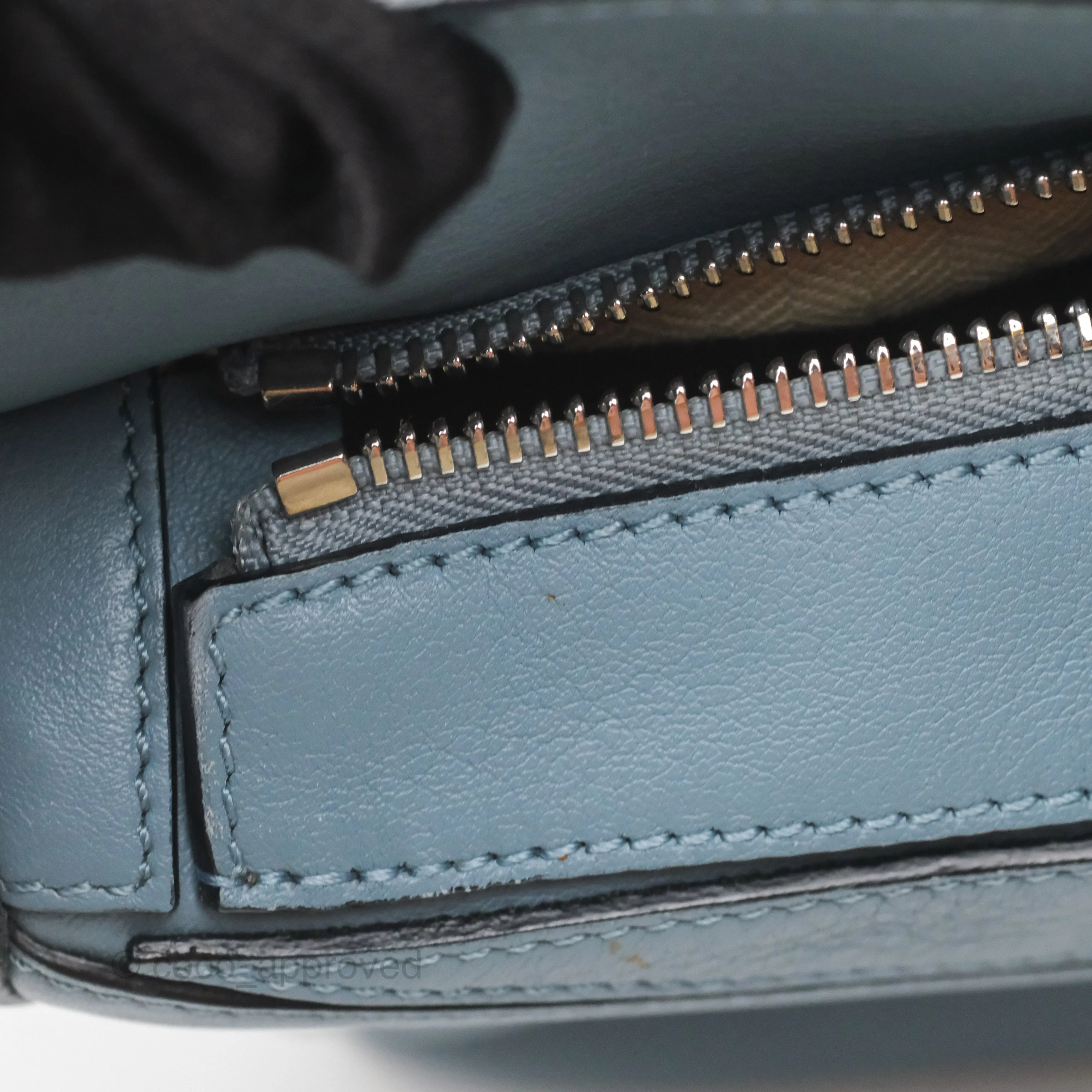 Loewe Small Puzzle Bag Blue Calfskin Silver Hardware