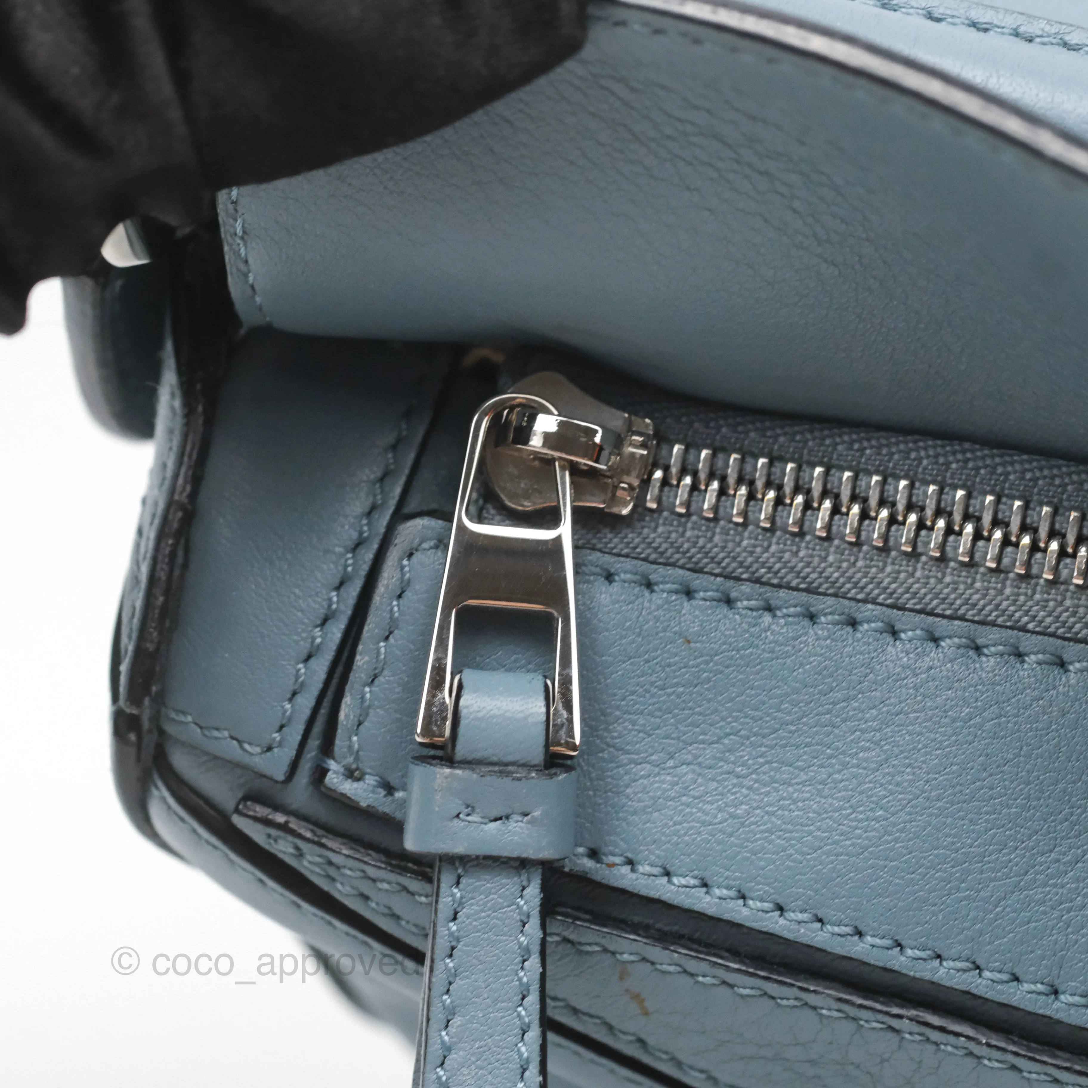 Loewe Small Puzzle Bag Blue Calfskin Silver Hardware