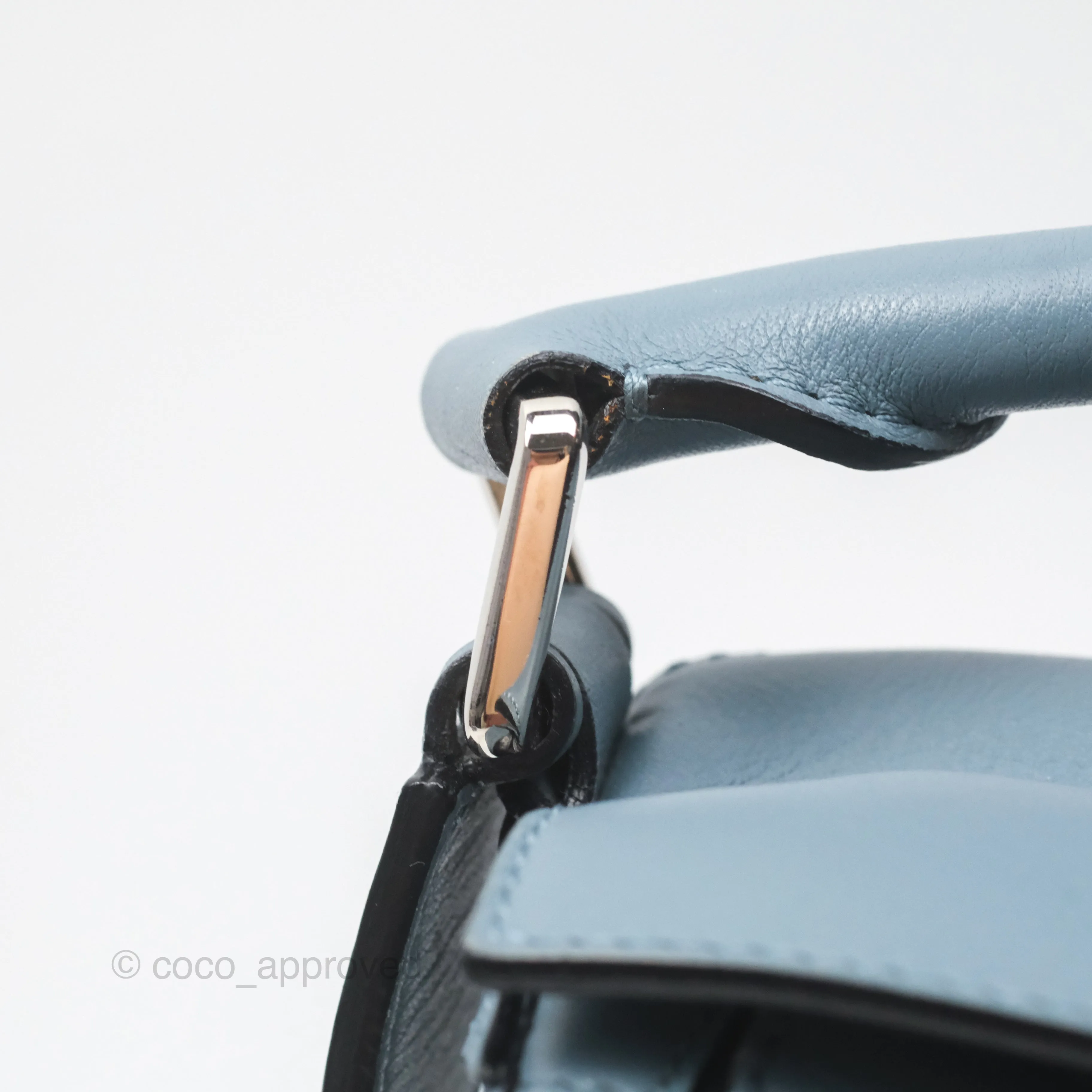 Loewe Small Puzzle Bag Blue Calfskin Silver Hardware
