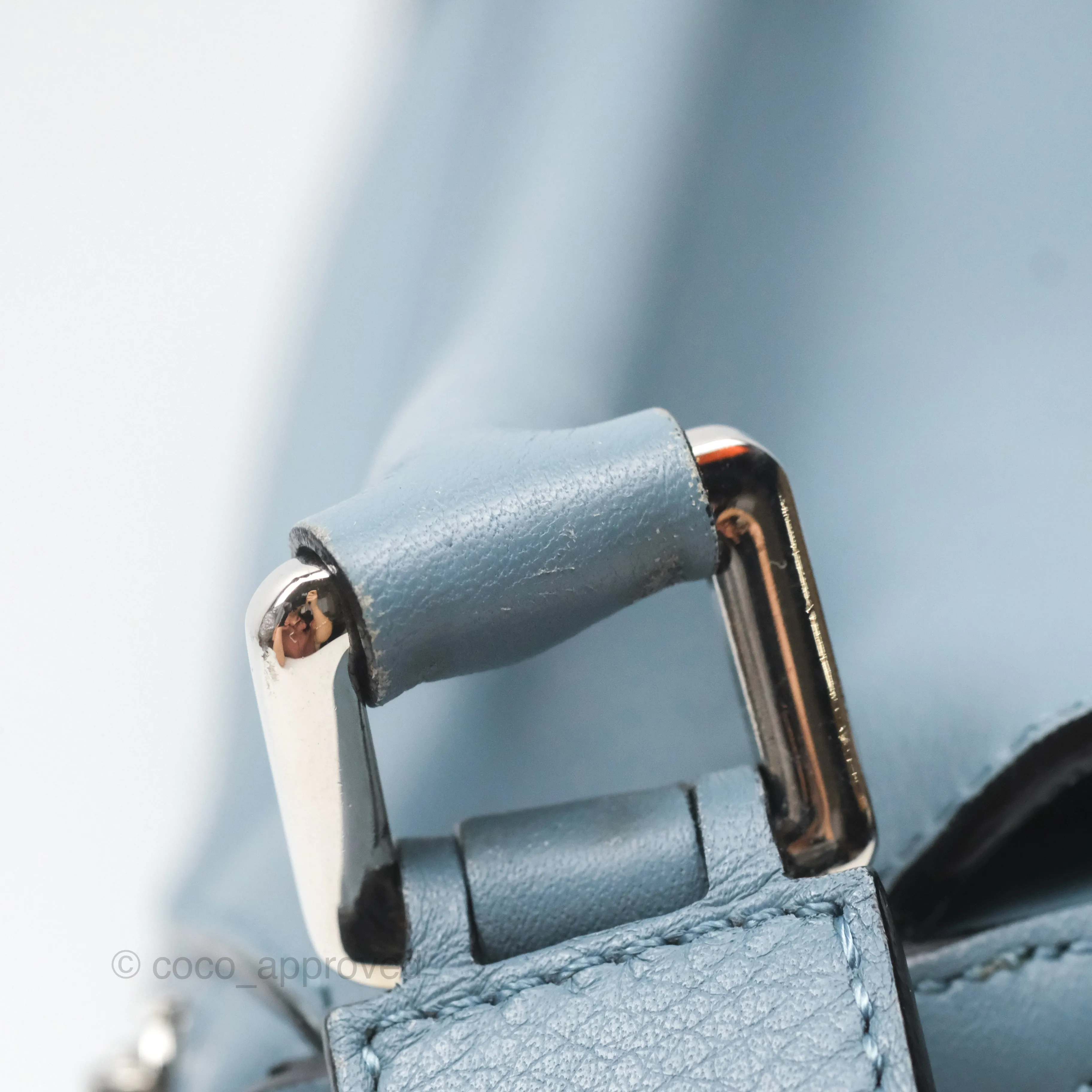 Loewe Small Puzzle Bag Blue Calfskin Silver Hardware