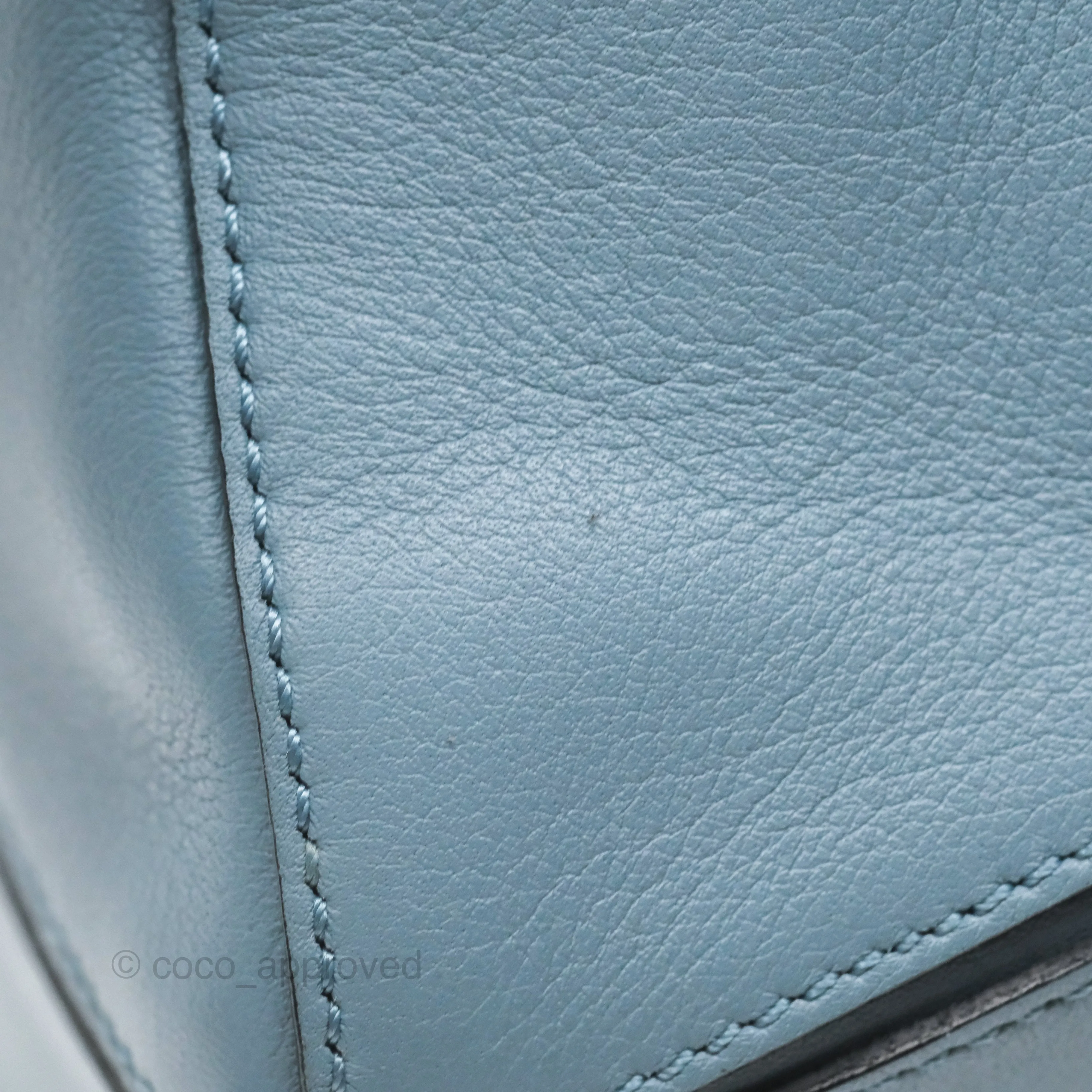 Loewe Small Puzzle Bag Blue Calfskin Silver Hardware