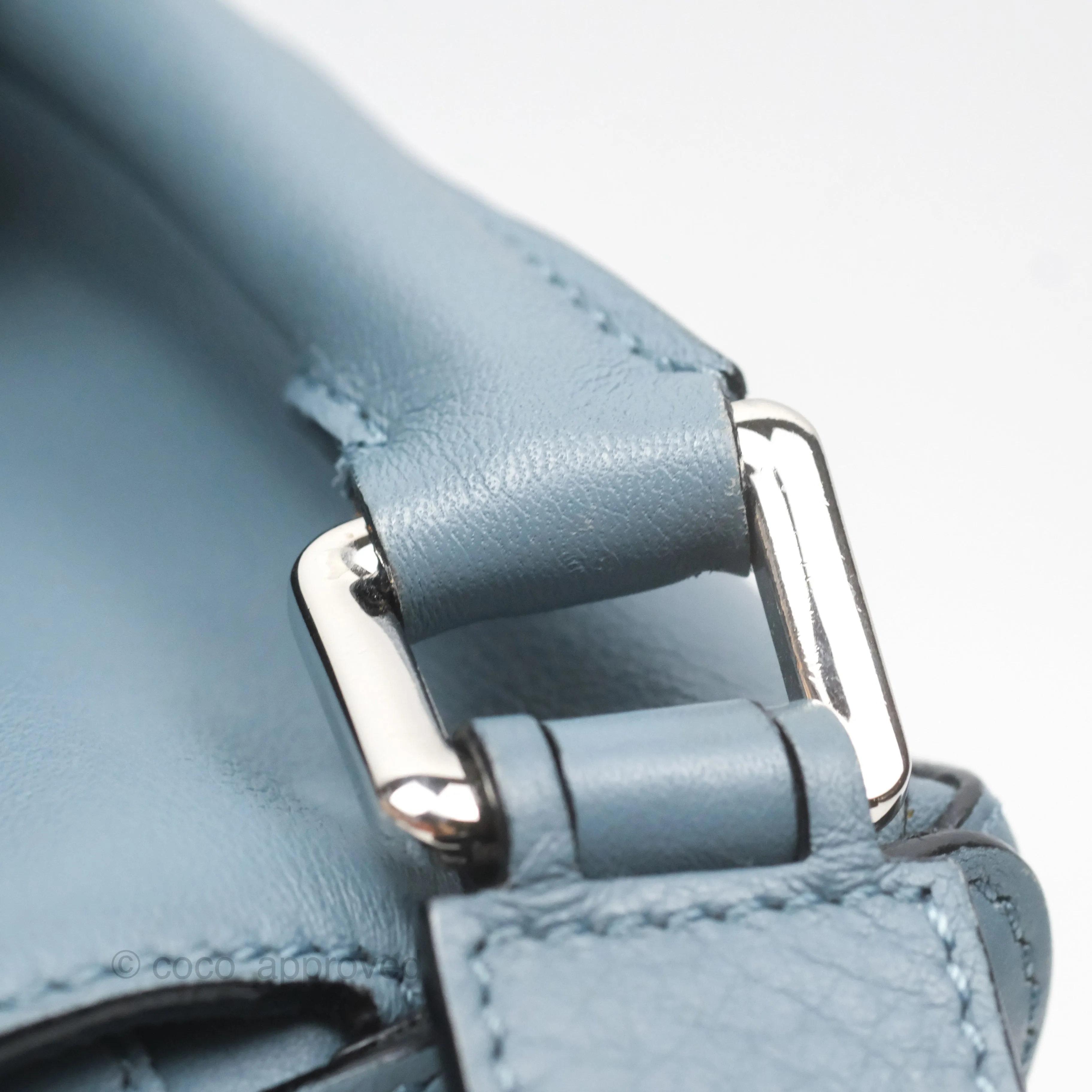 Loewe Small Puzzle Bag Blue Calfskin Silver Hardware