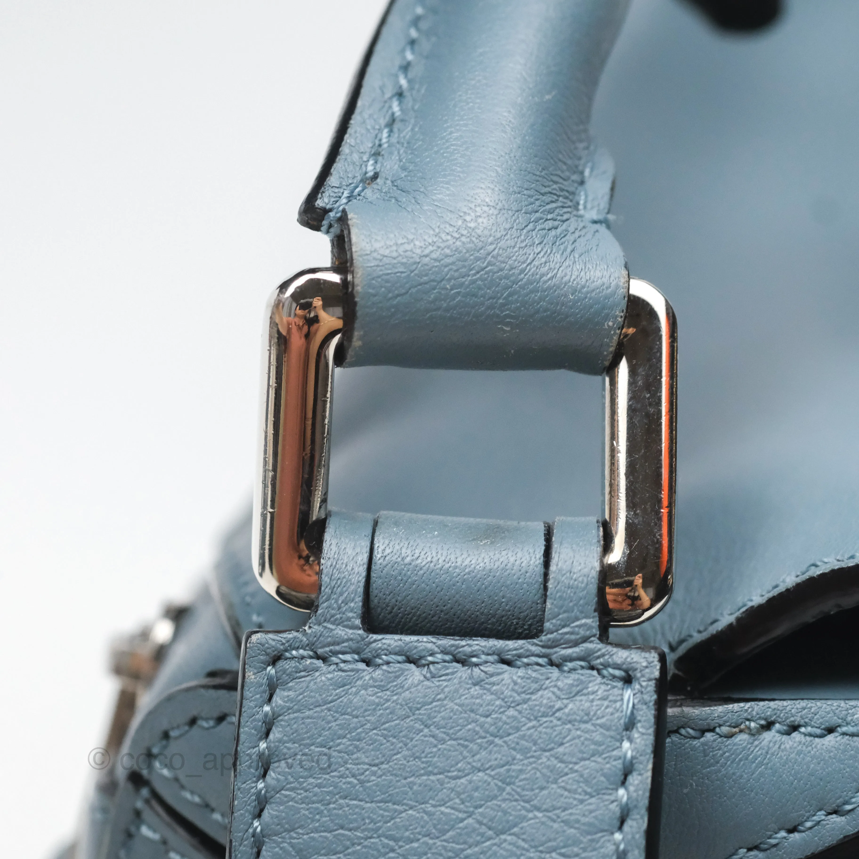 Loewe Small Puzzle Bag Blue Calfskin Silver Hardware