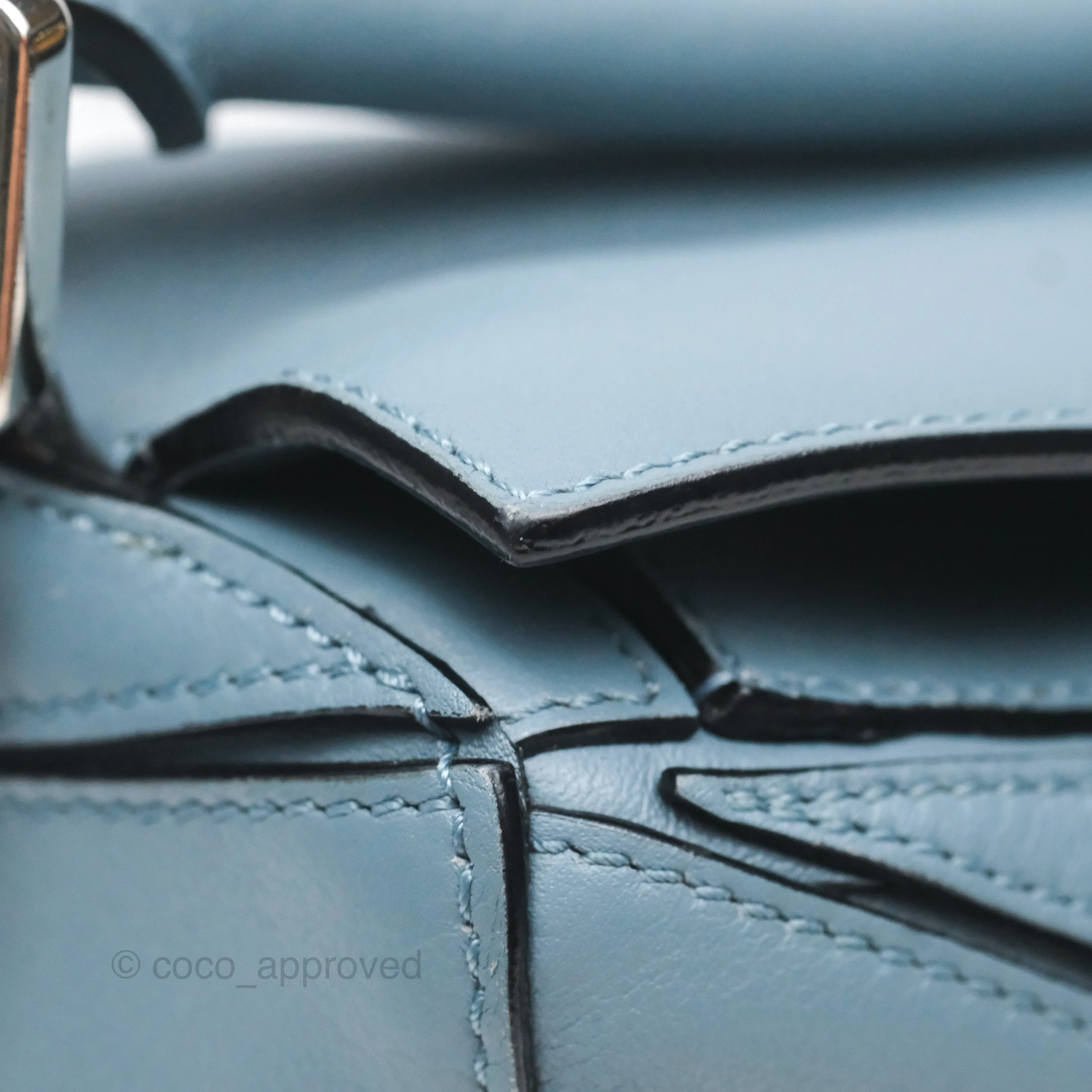 Loewe Small Puzzle Bag Blue Calfskin Silver Hardware