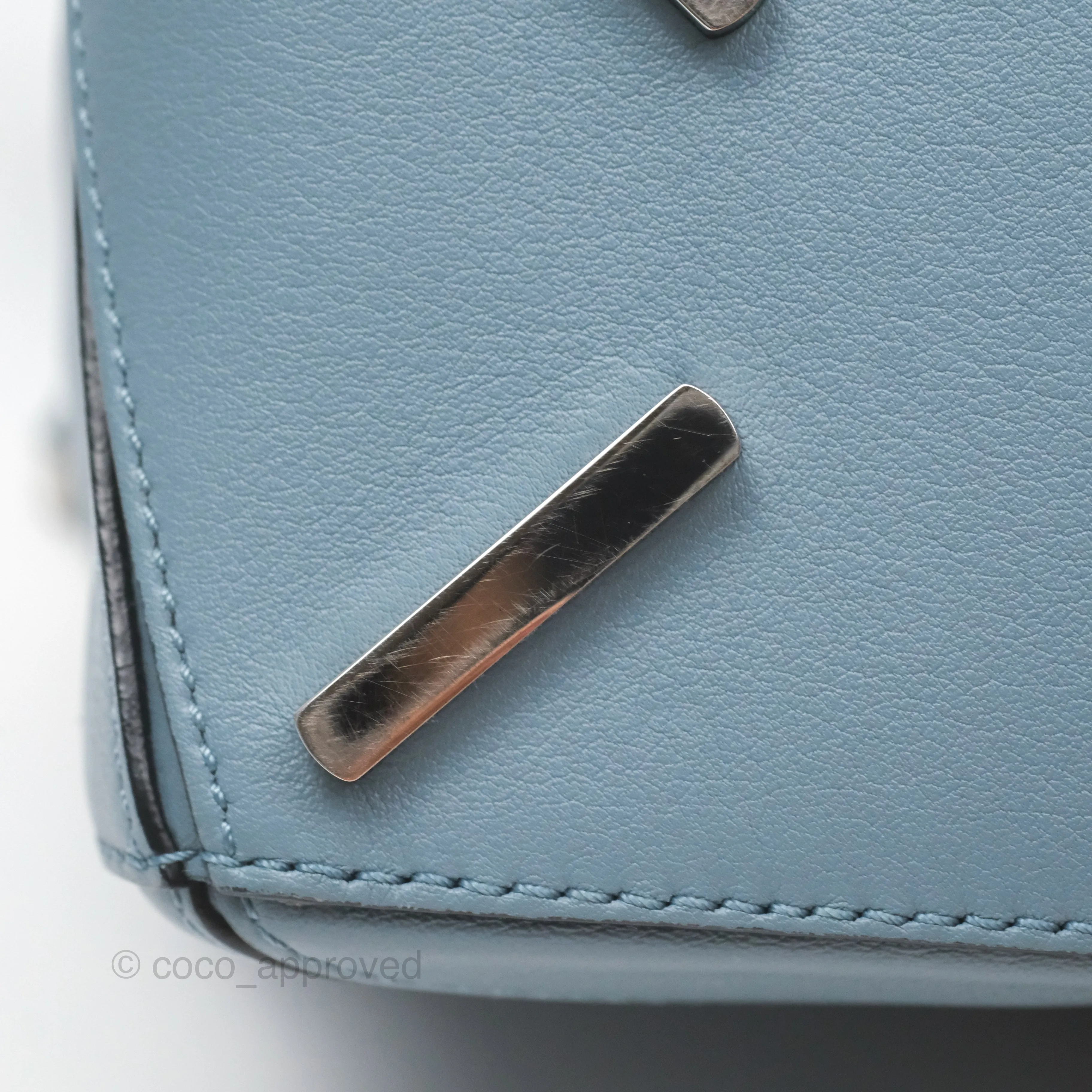 Loewe Small Puzzle Bag Blue Calfskin Silver Hardware