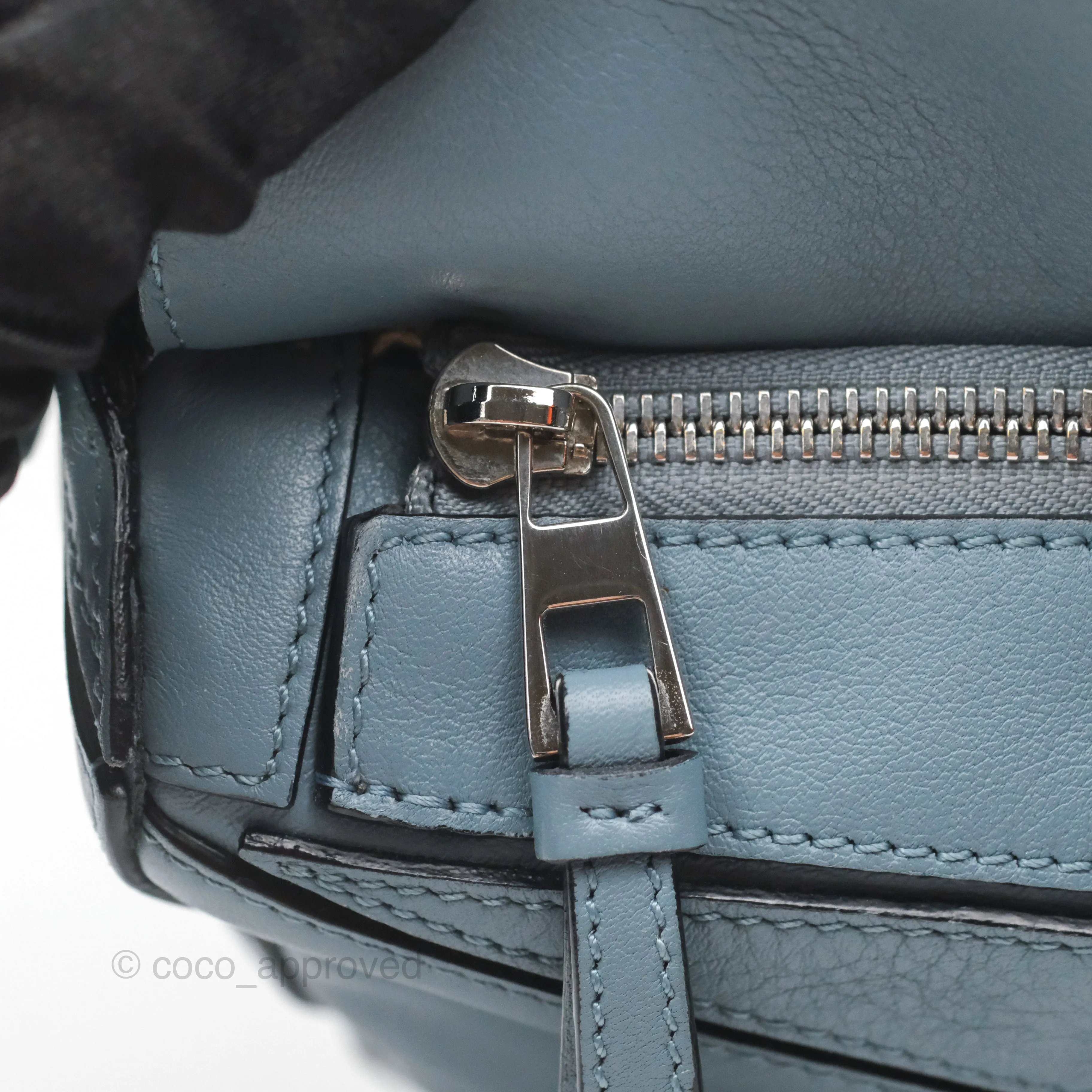 Loewe Small Puzzle Bag Blue Calfskin Silver Hardware