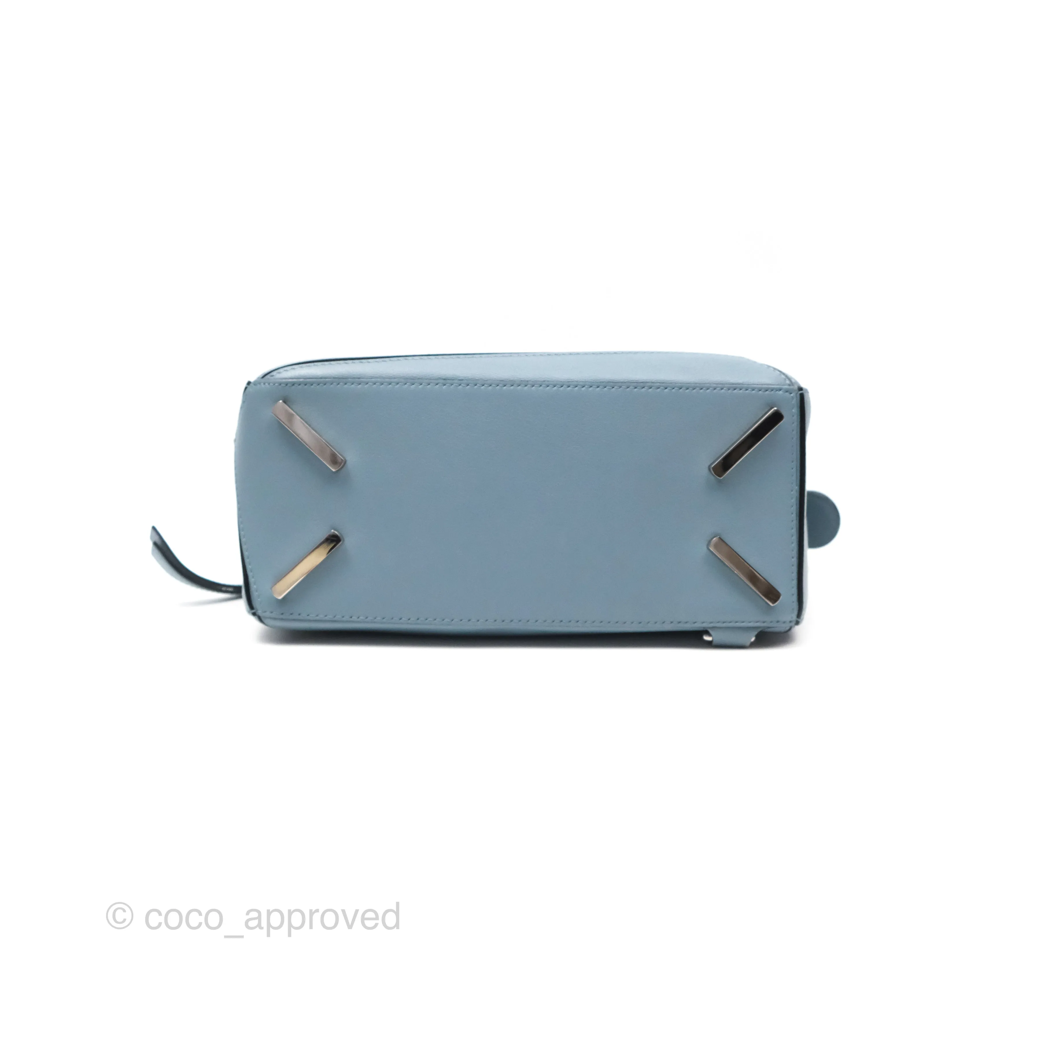 Loewe Small Puzzle Bag Blue Calfskin Silver Hardware