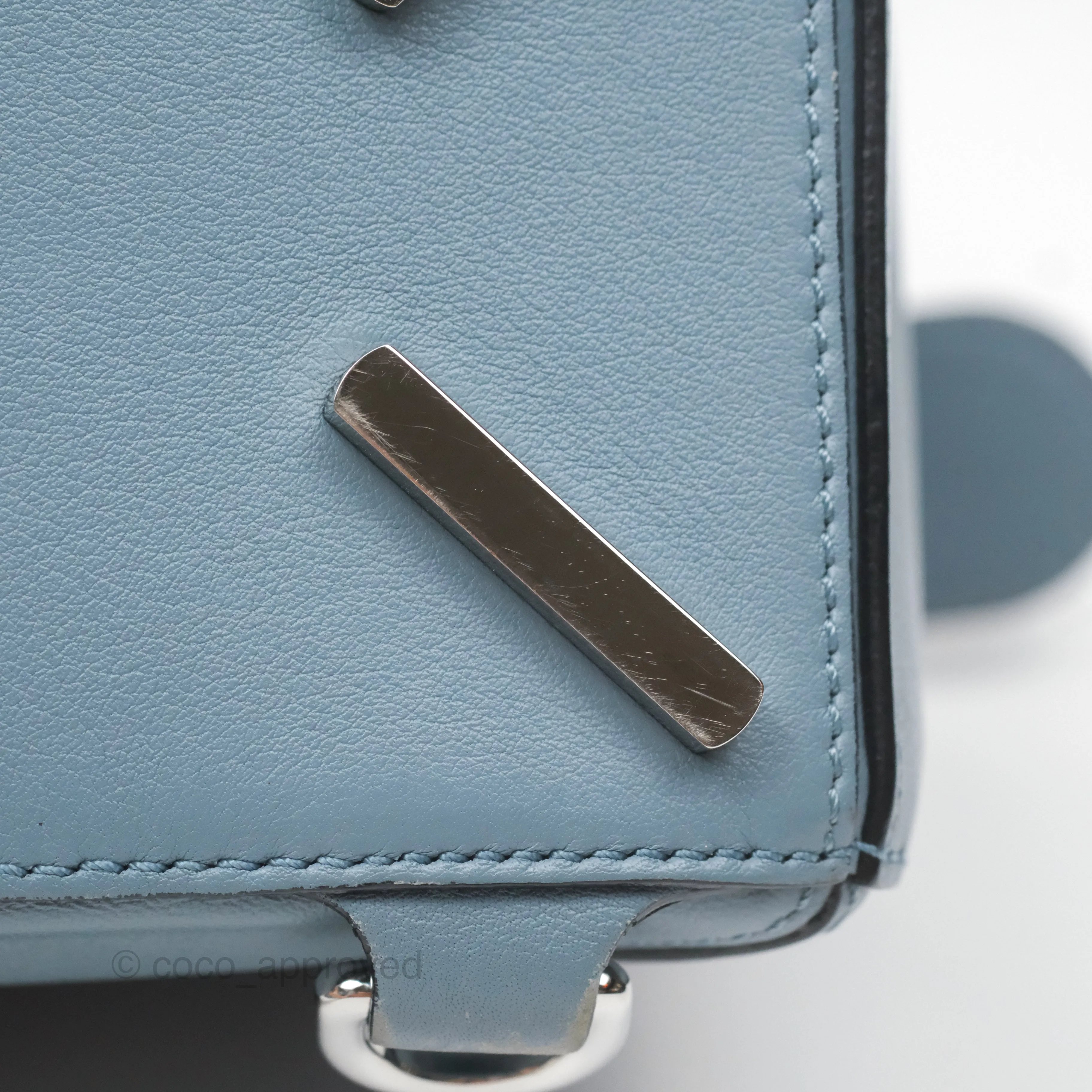 Loewe Small Puzzle Bag Blue Calfskin Silver Hardware