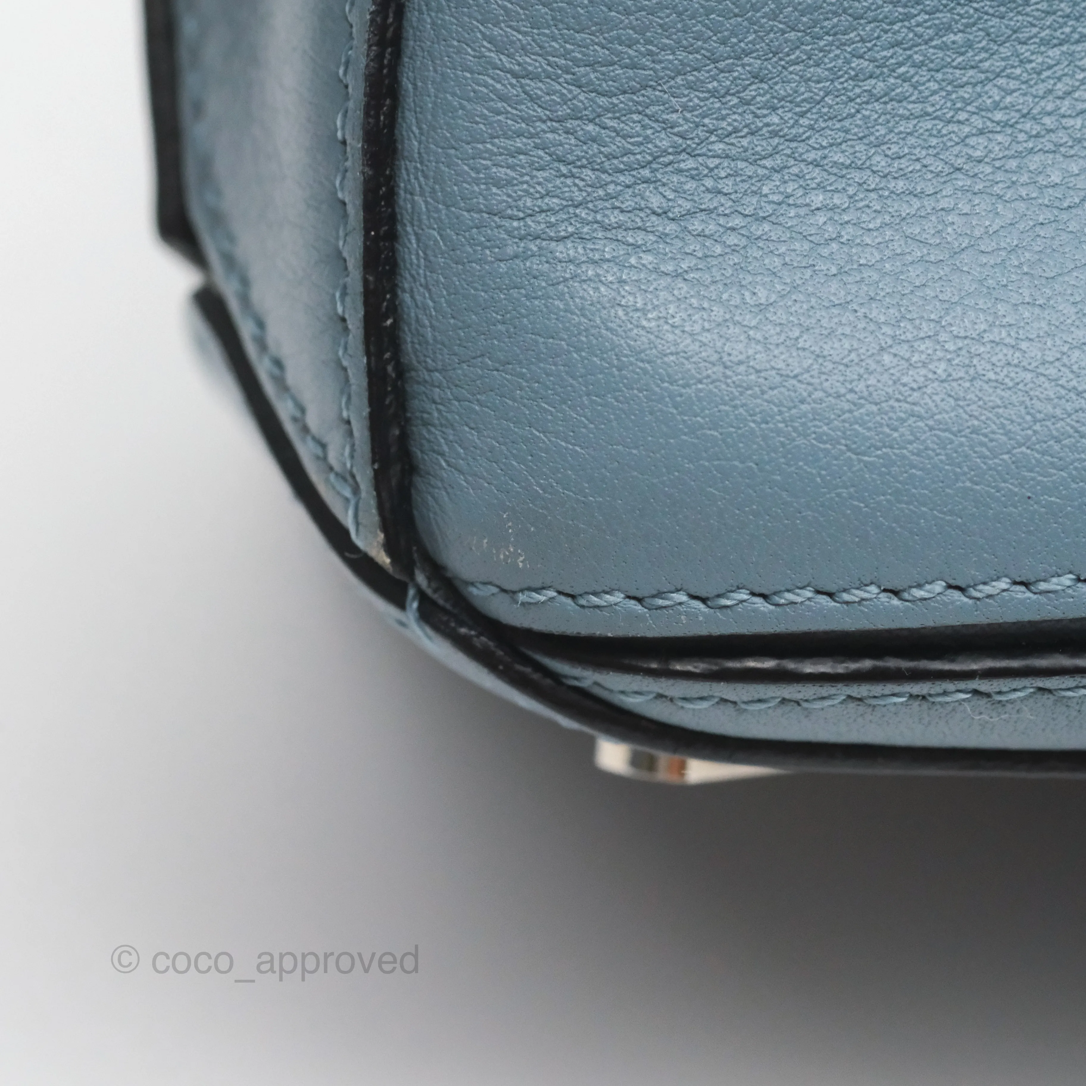 Loewe Small Puzzle Bag Blue Calfskin Silver Hardware