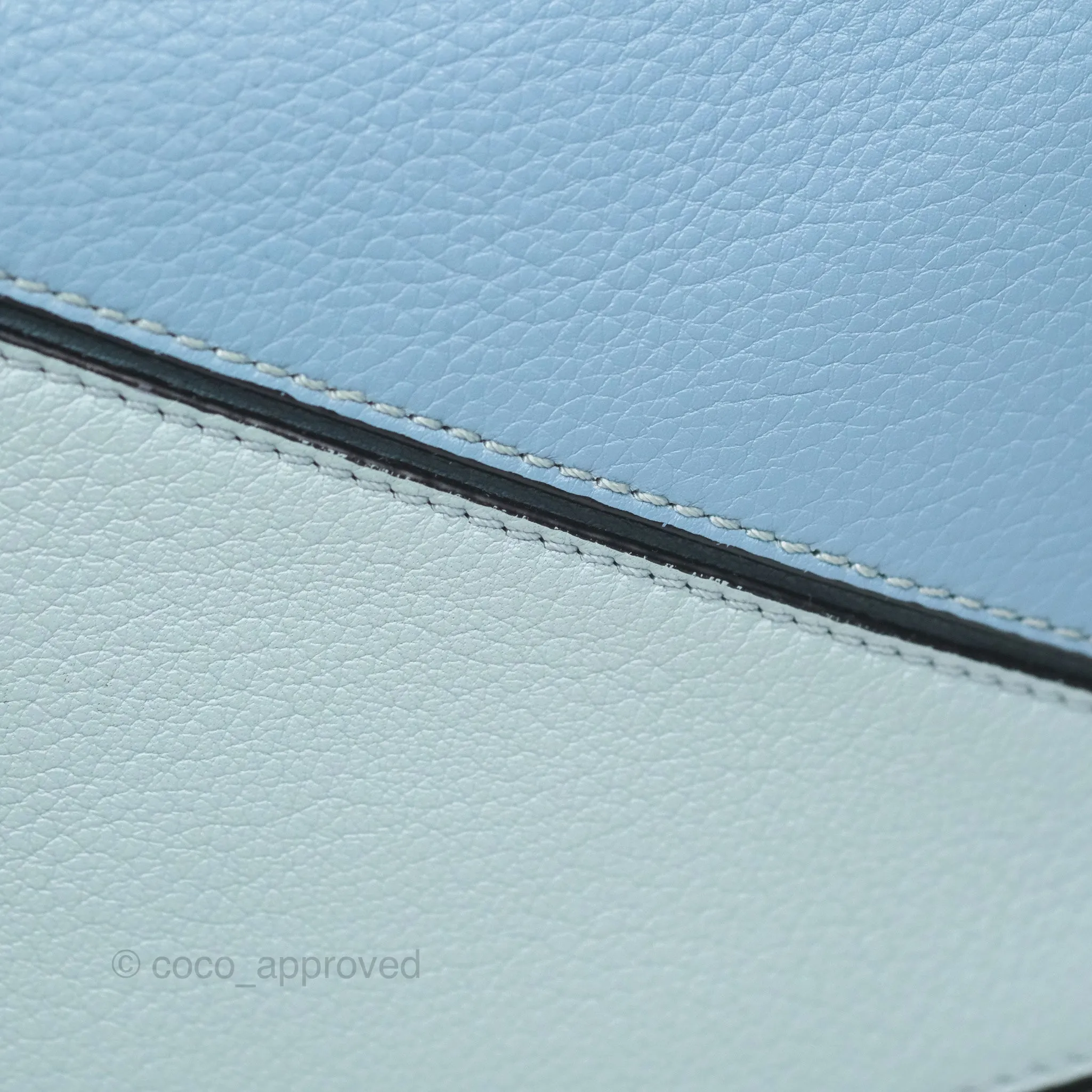 Loewe Small Puzzle Bag Blue Grained Calfskin Gold Hardware