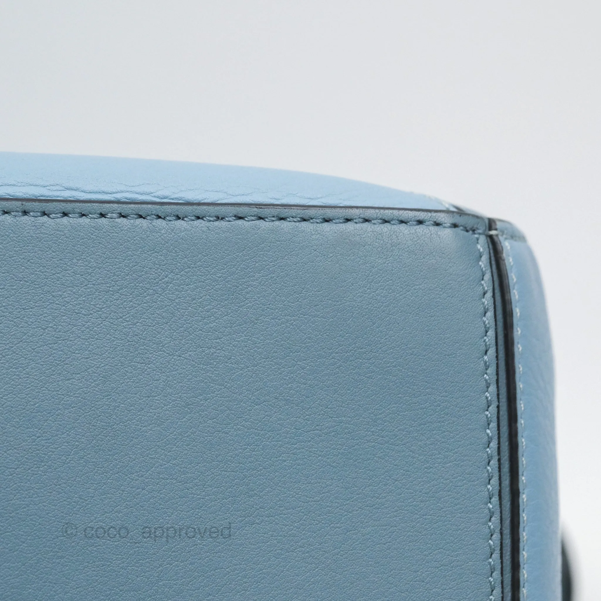Loewe Small Puzzle Bag Blue Grained Calfskin Gold Hardware