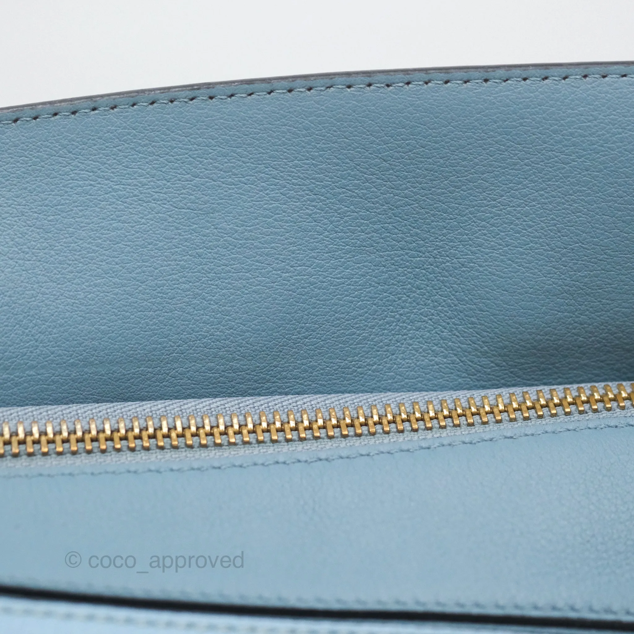 Loewe Small Puzzle Bag Blue Grained Calfskin Gold Hardware