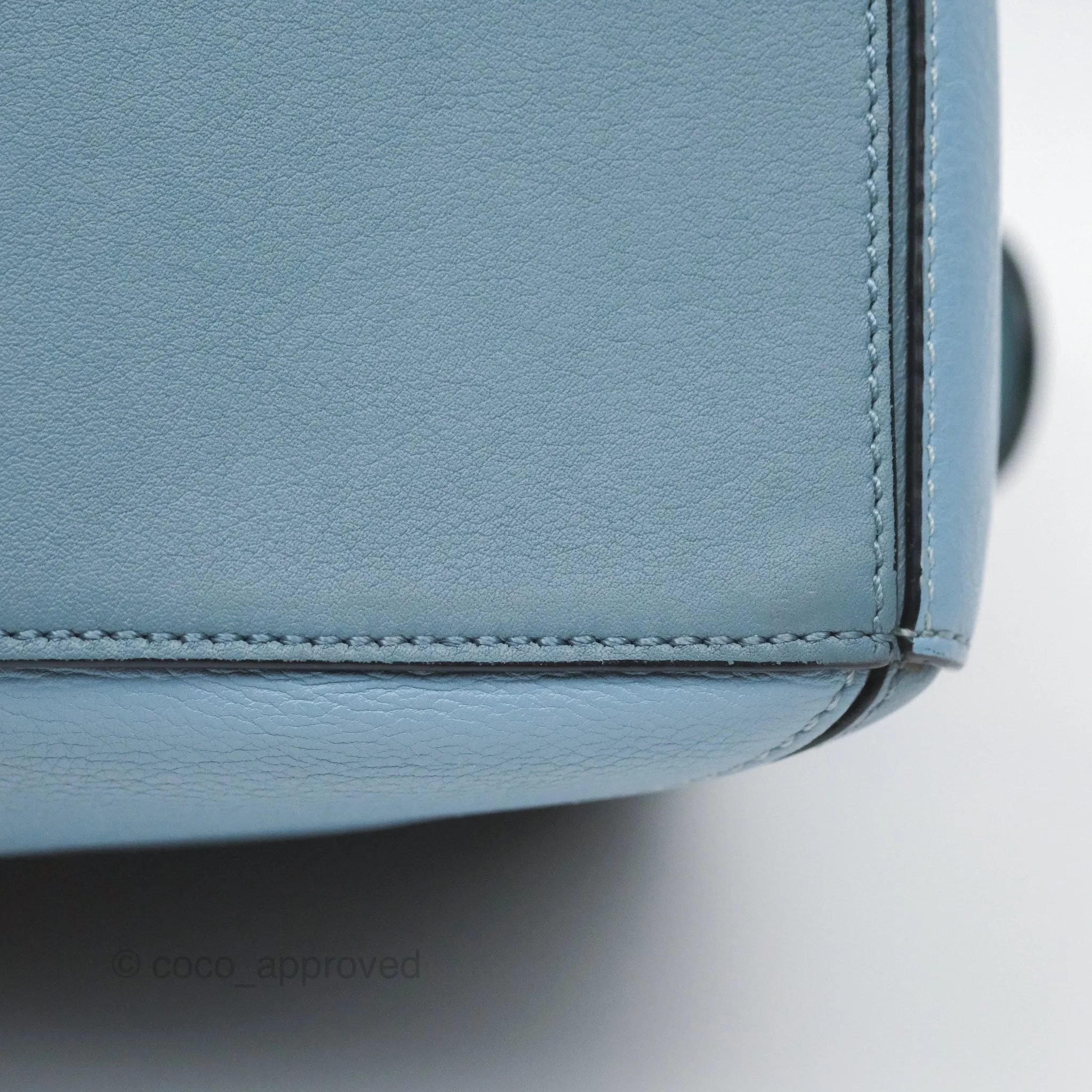 Loewe Small Puzzle Bag Blue Grained Calfskin Gold Hardware