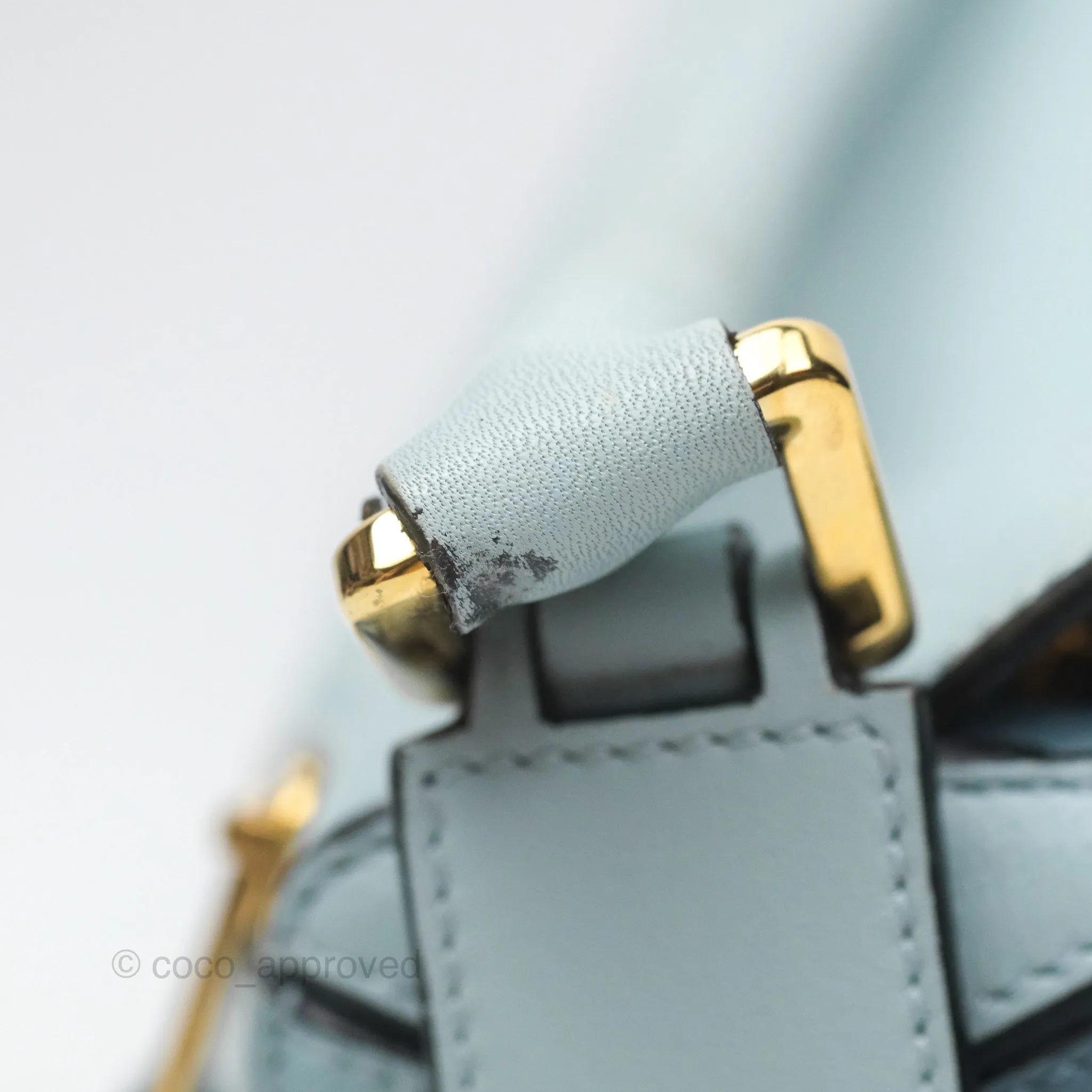 Loewe Small Puzzle Bag Blue Grained Calfskin Gold Hardware