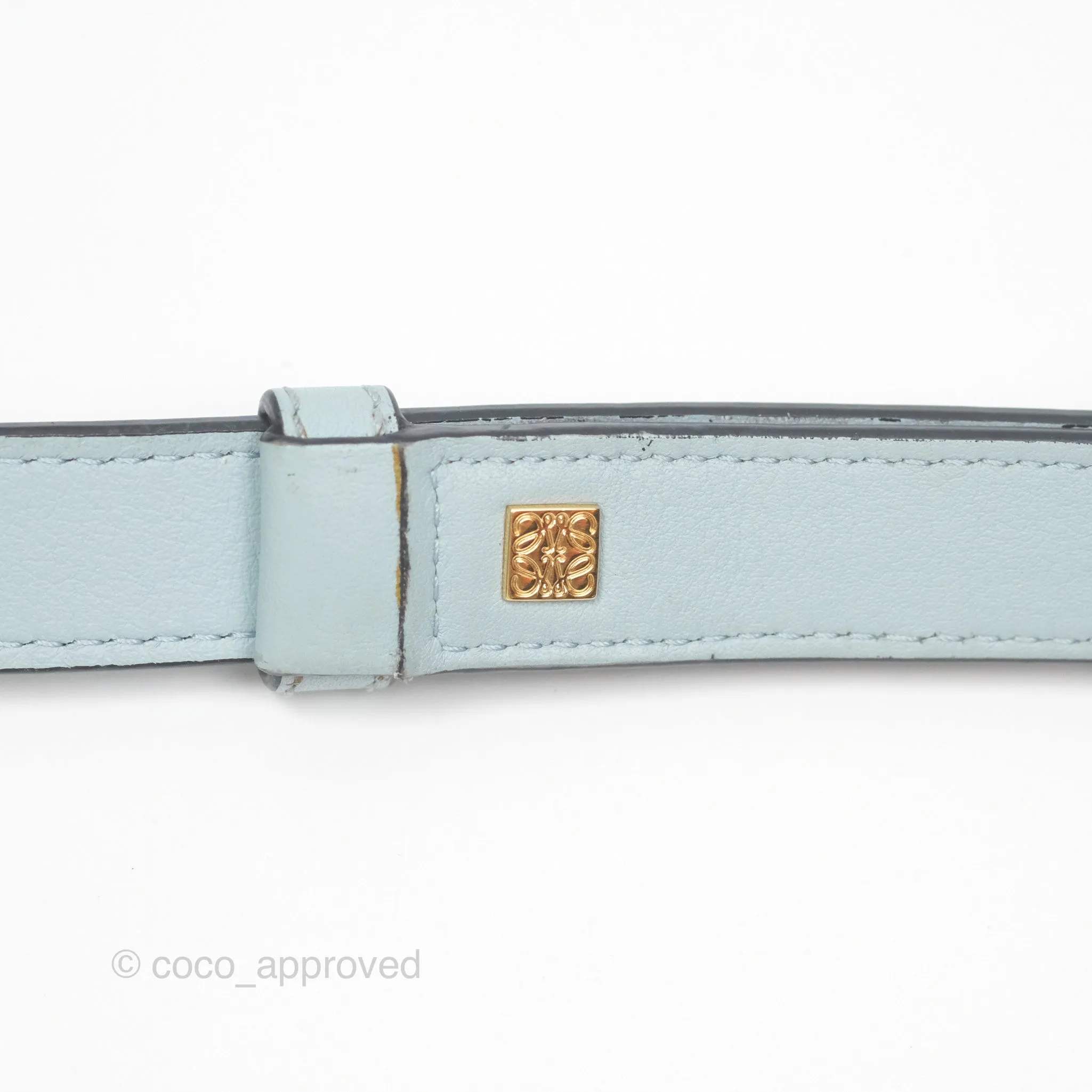 Loewe Small Puzzle Bag Blue Grained Calfskin Gold Hardware