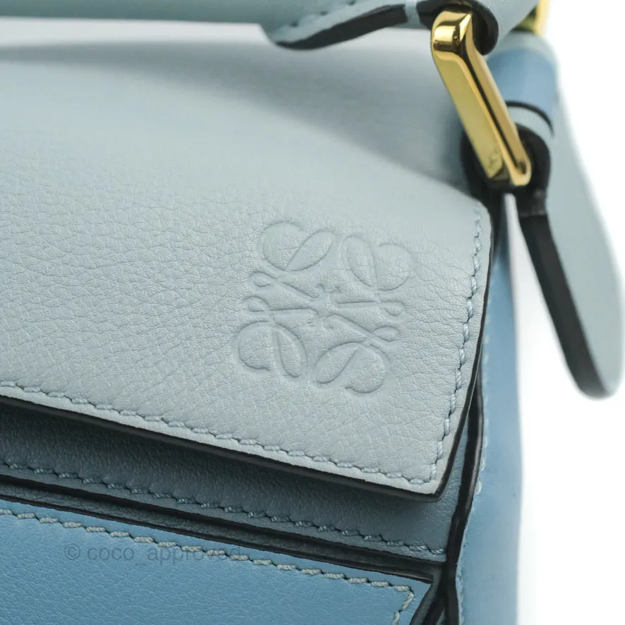Loewe Small Puzzle Bag Blue Grained Calfskin