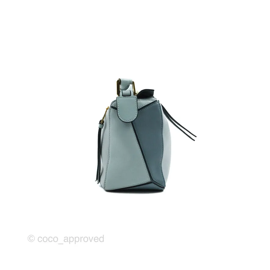 Loewe Small Puzzle Bag Blue Grained Calfskin