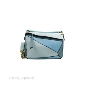 Loewe Small Puzzle Bag Blue Grained Calfskin