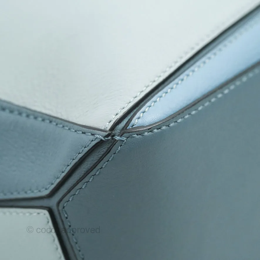 Loewe Small Puzzle Bag Blue Grained Calfskin