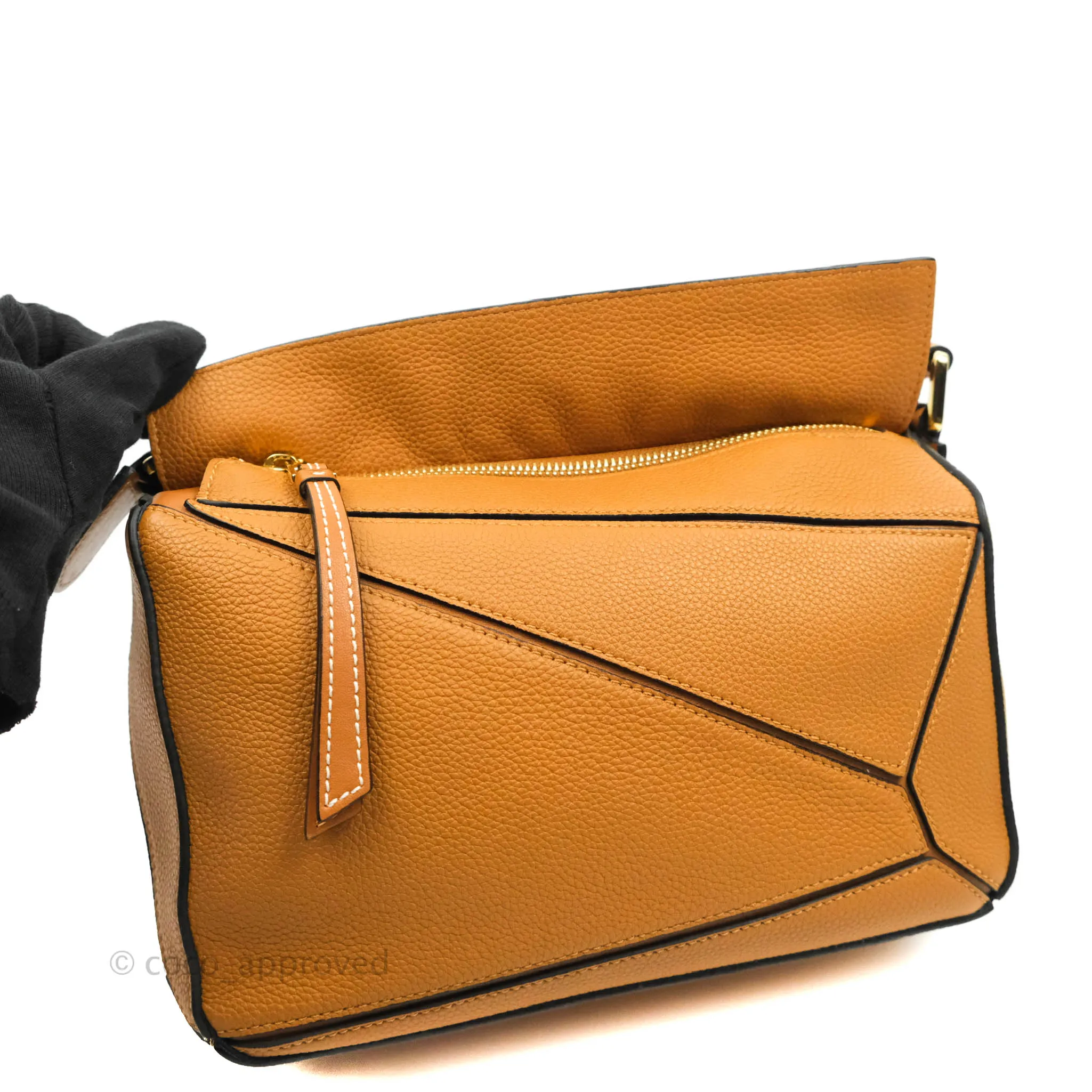 Loewe Small Puzzle Bag Caramel Calfskin Gold Hardware