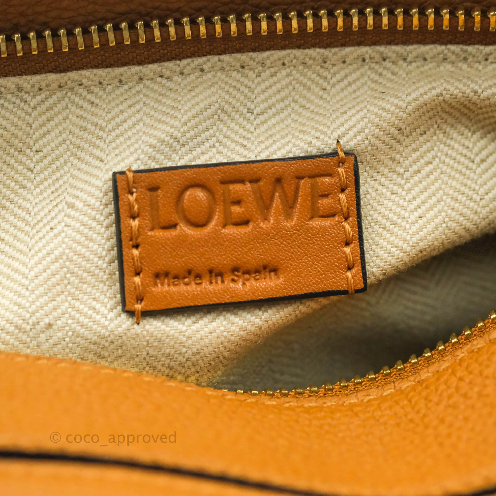 Loewe Small Puzzle Bag Caramel Calfskin Gold Hardware