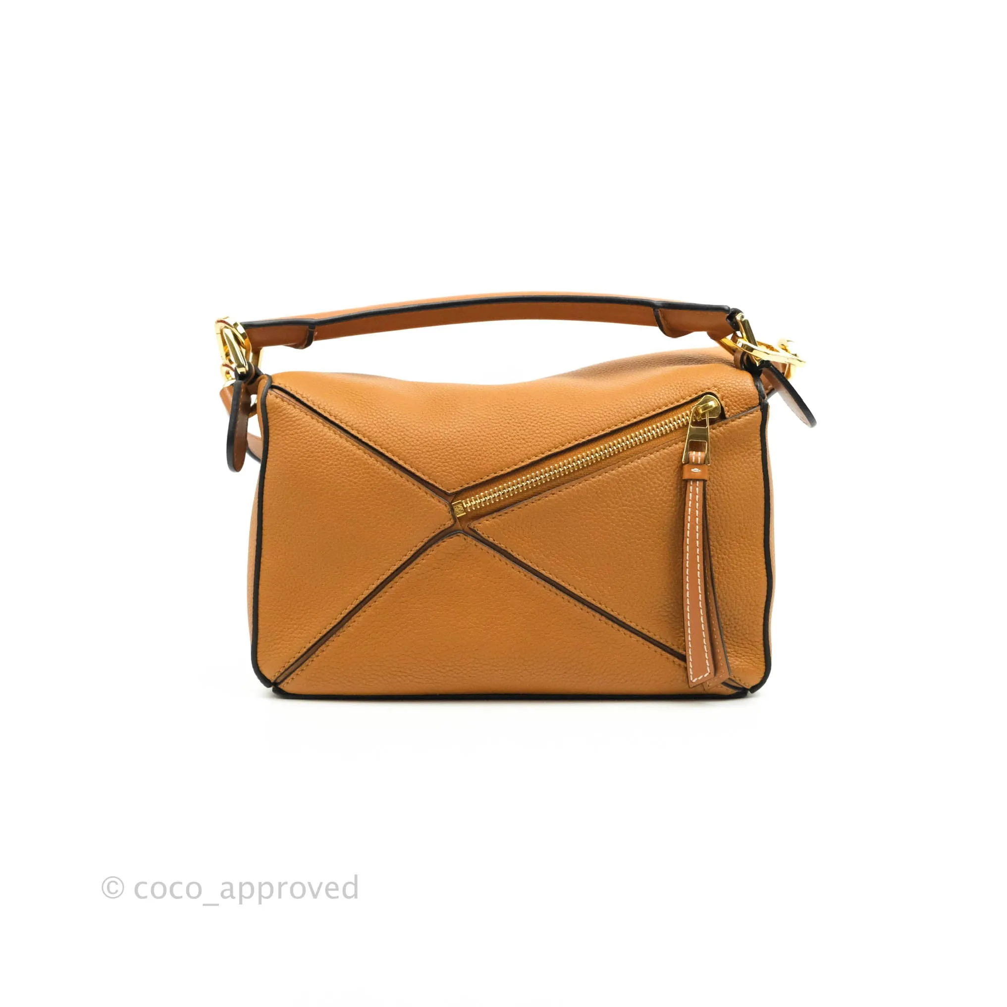Loewe Small Puzzle Bag Caramel Calfskin Gold Hardware