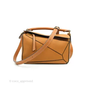 Loewe Small Puzzle Bag Caramel Calfskin Gold Hardware
