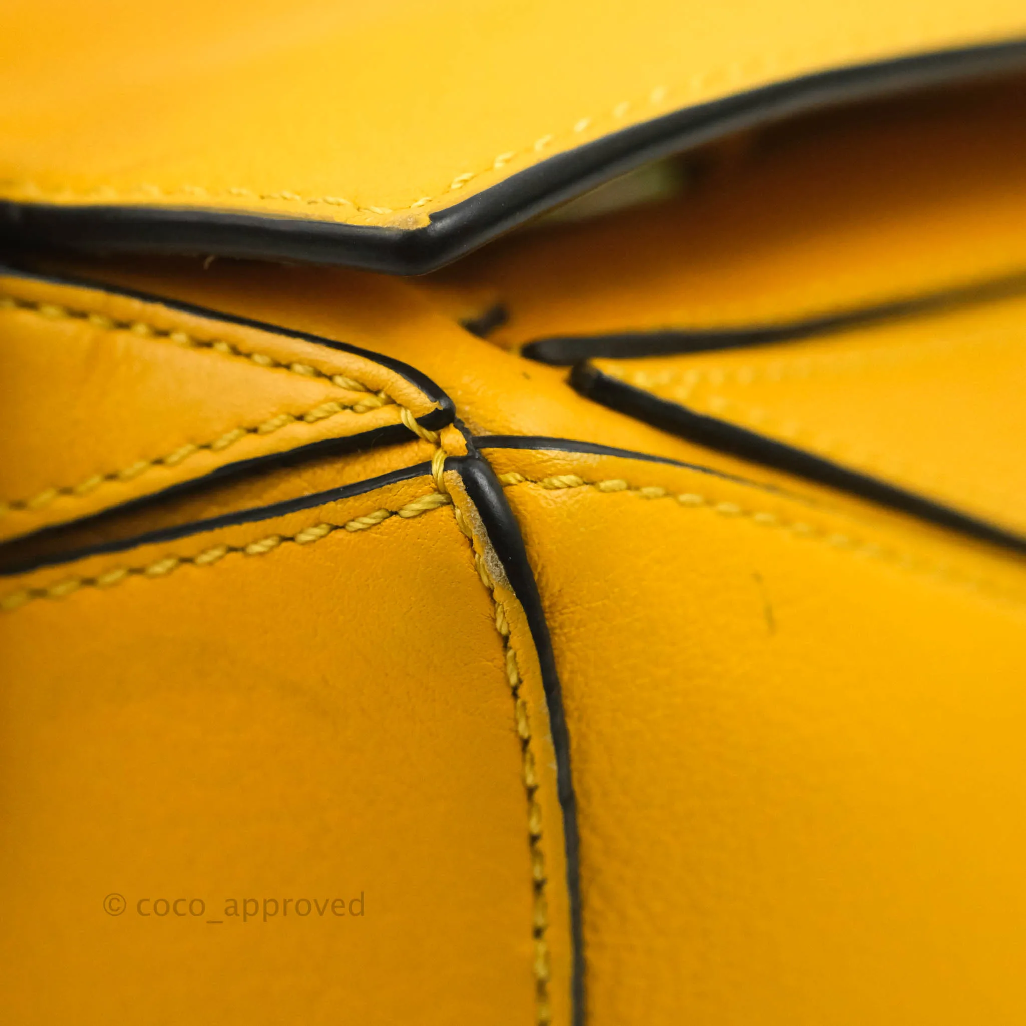 Loewe Small Puzzle Bag Mustard Grained Calfskin
