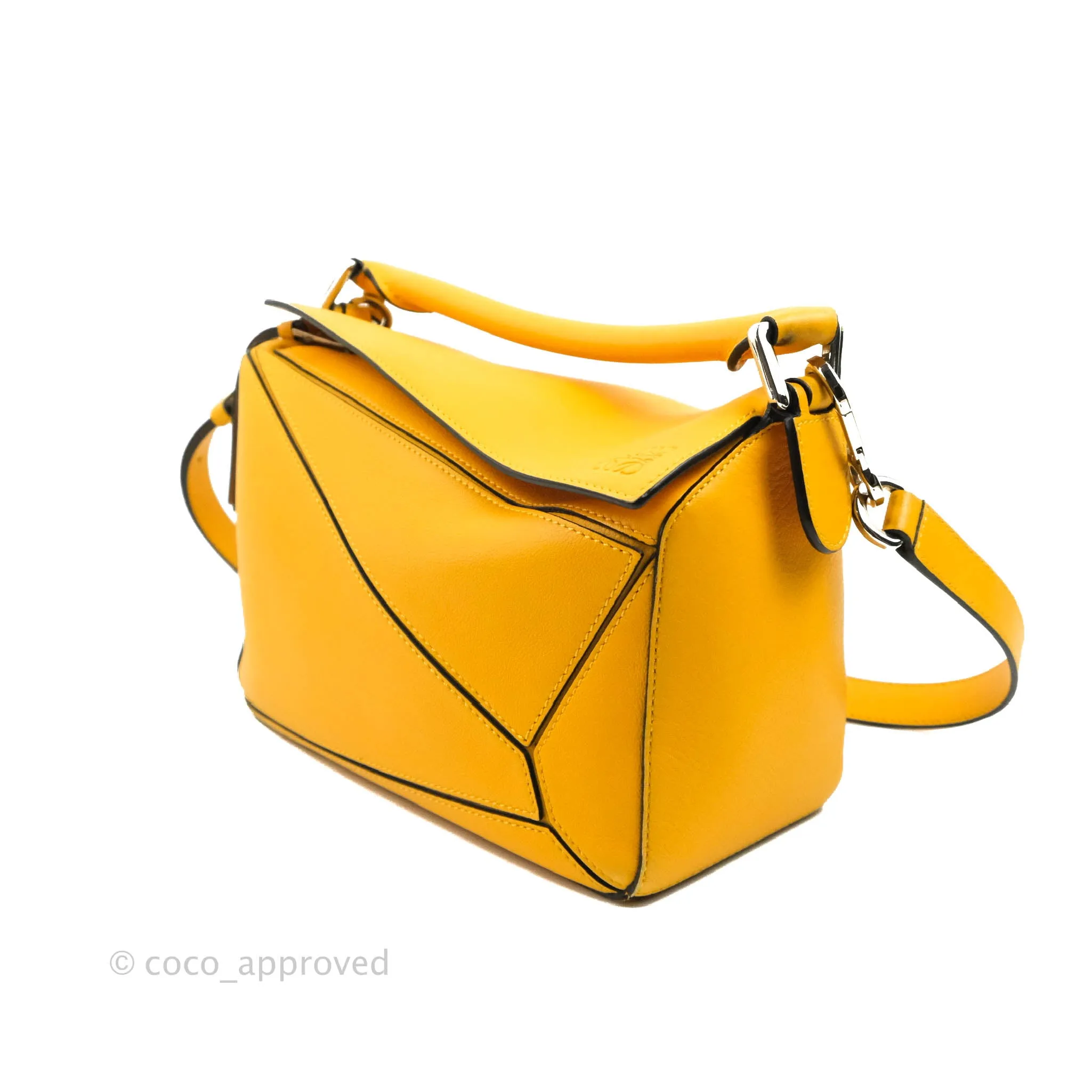 Loewe Small Puzzle Bag Mustard Grained Calfskin