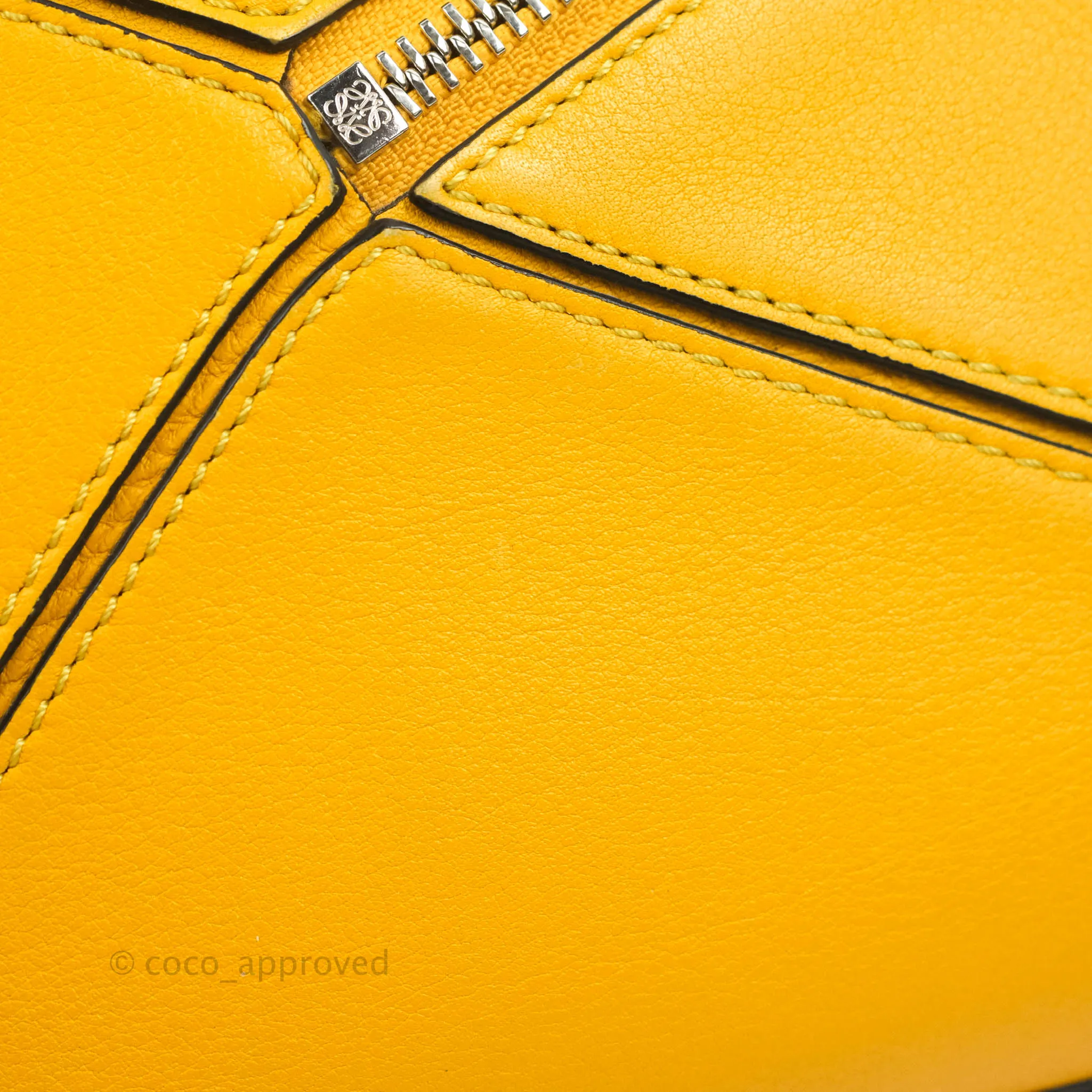 Loewe Small Puzzle Bag Mustard Grained Calfskin