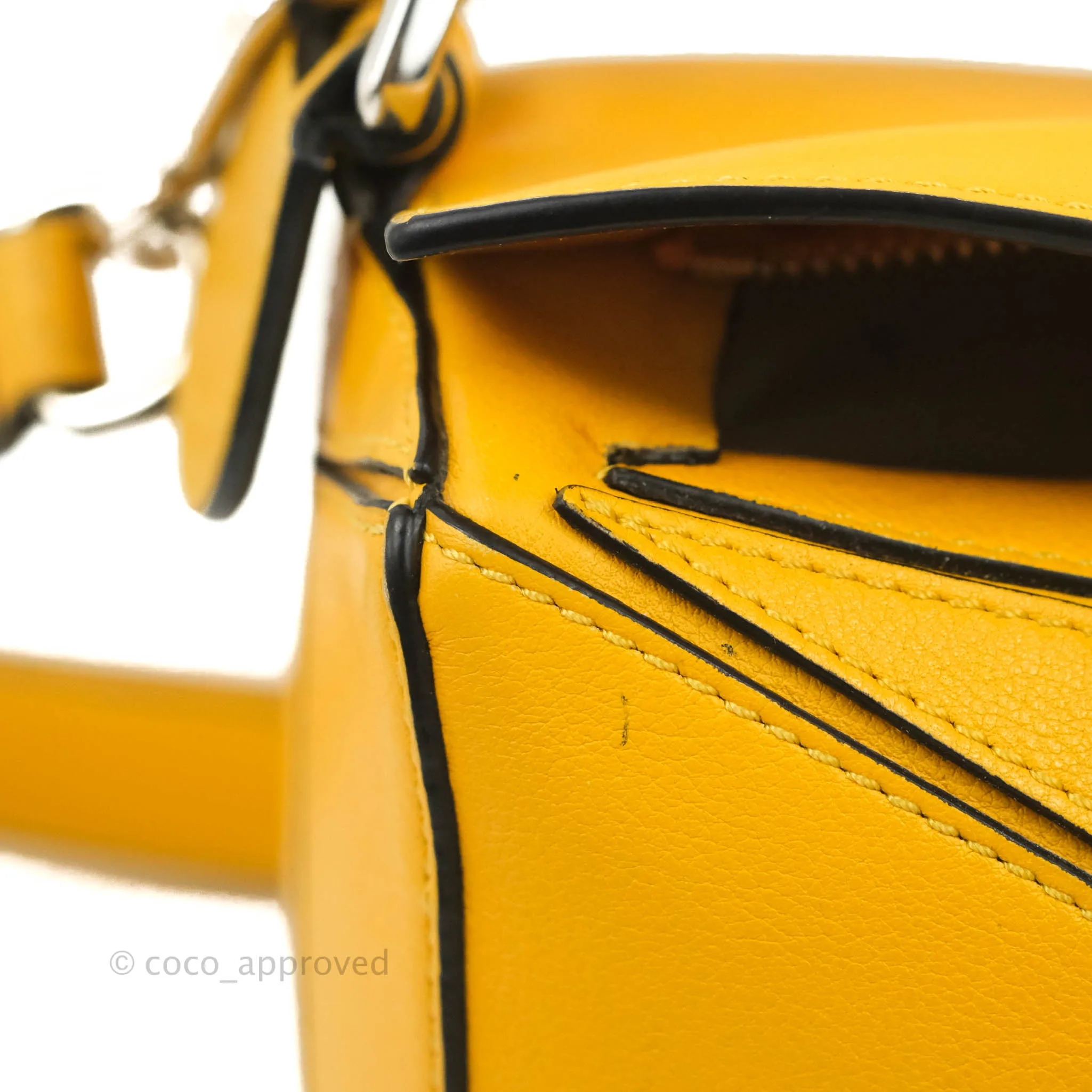 Loewe Small Puzzle Bag Mustard Grained Calfskin