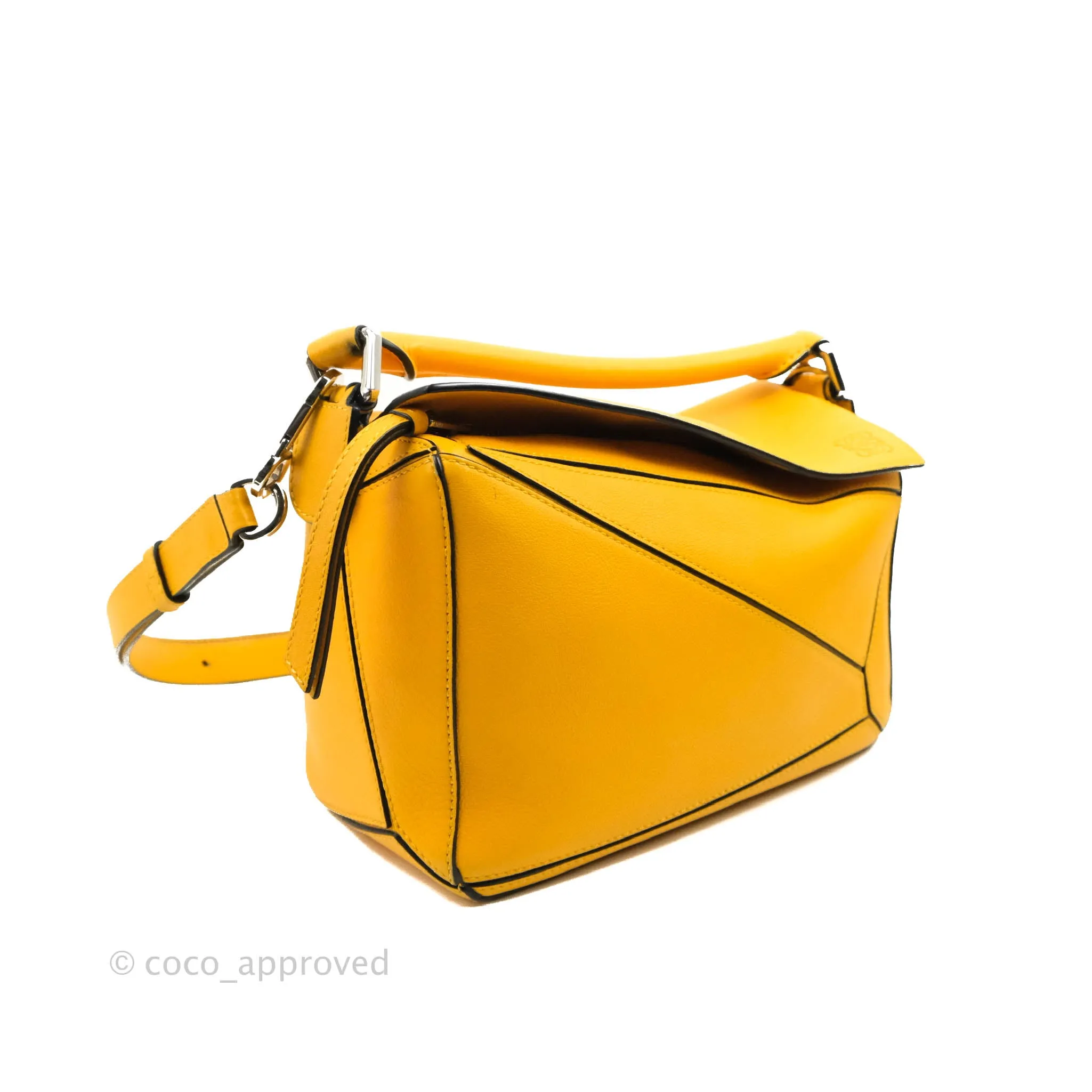 Loewe Small Puzzle Bag Mustard Grained Calfskin