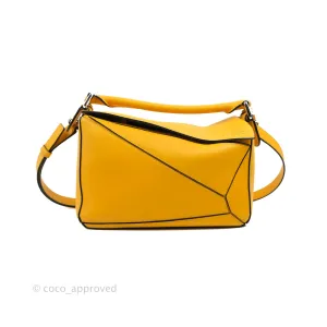 Loewe Small Puzzle Bag Mustard Grained Calfskin