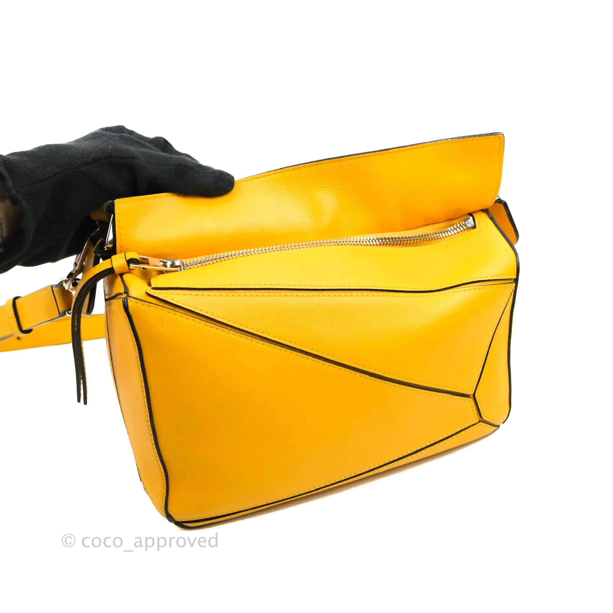 Loewe Small Puzzle Bag Mustard Grained Calfskin