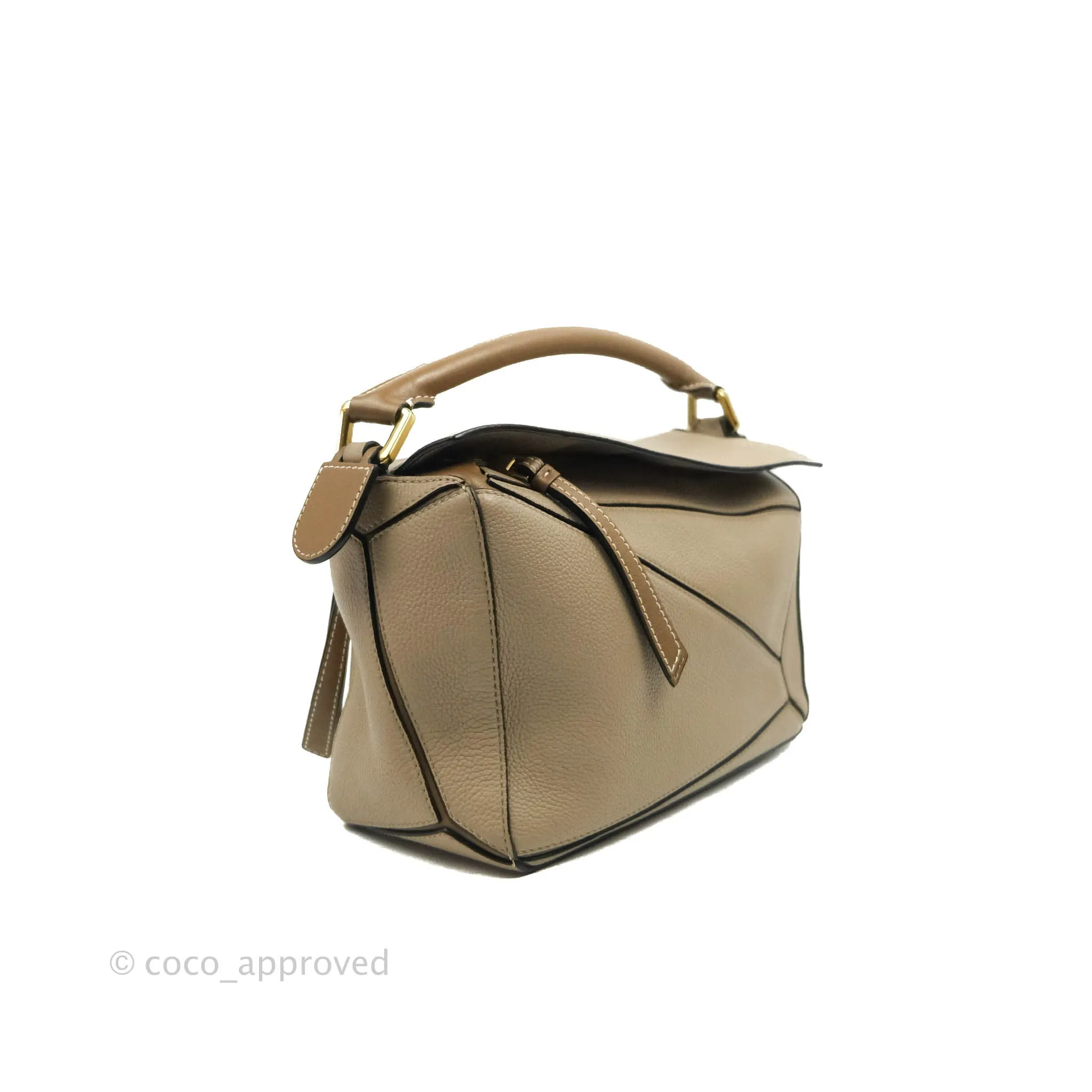 Loewe Small Puzzle Bag Sand Mink Grained Calfskin