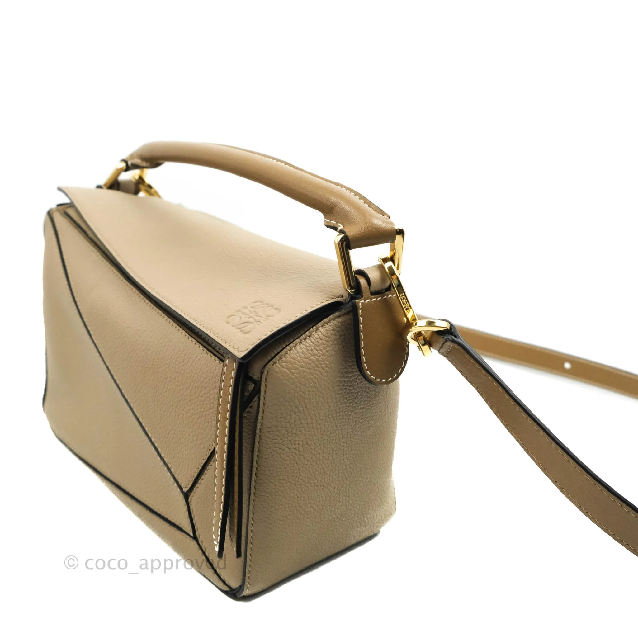 Loewe Small Puzzle Bag Sand Mink Grained Calfskin