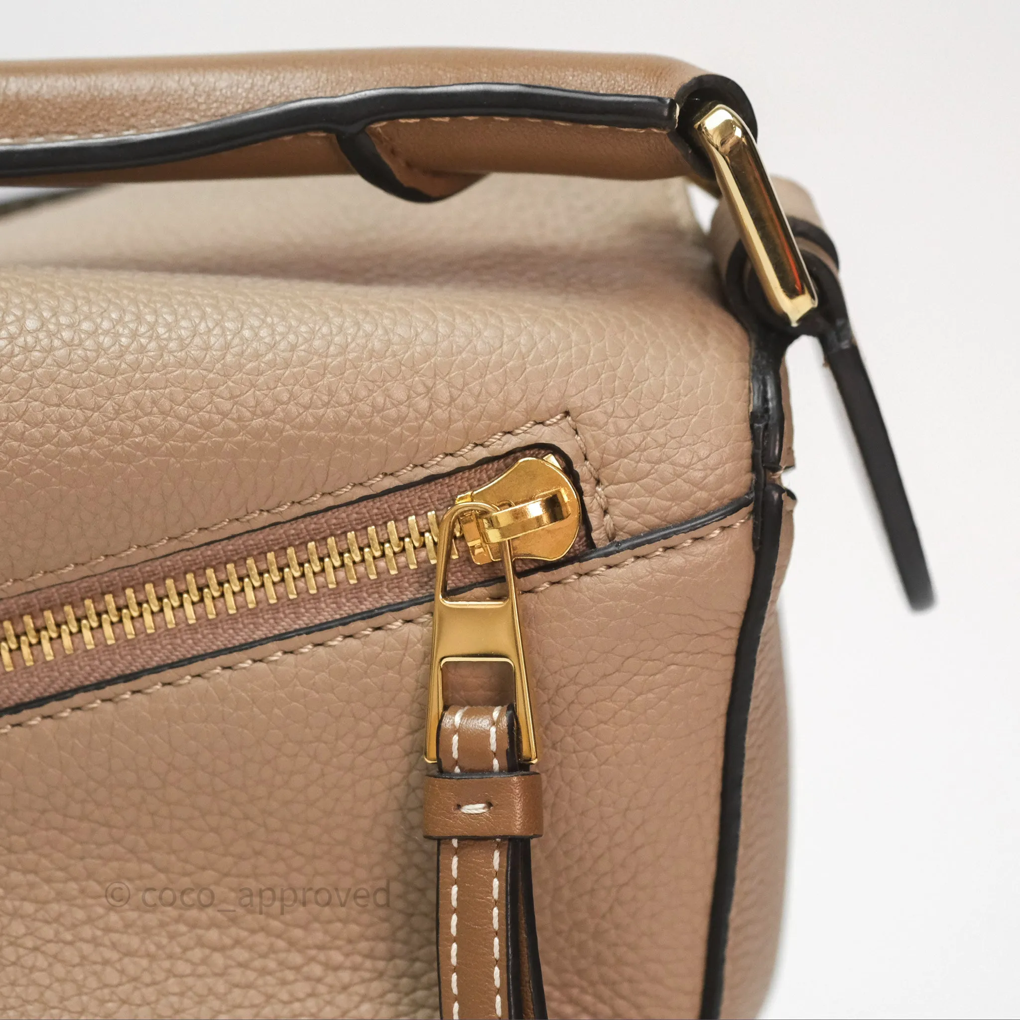 Loewe Small Puzzle Bag Sand Mink Grained Calfskin