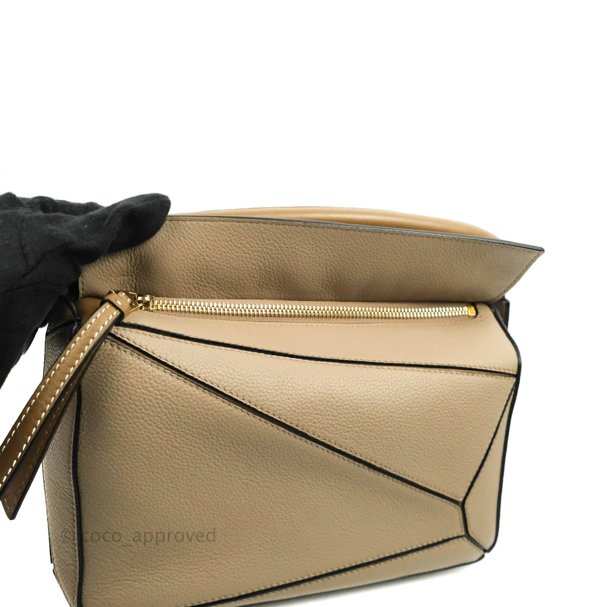 Loewe Small Puzzle Bag Sand Mink Grained Calfskin