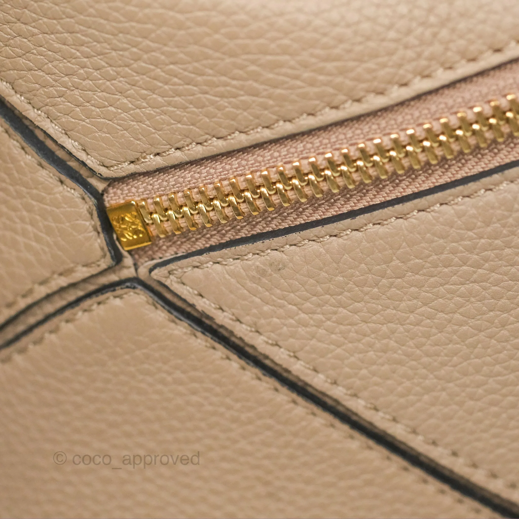 Loewe Small Puzzle Bag Sand Mink Grained Calfskin