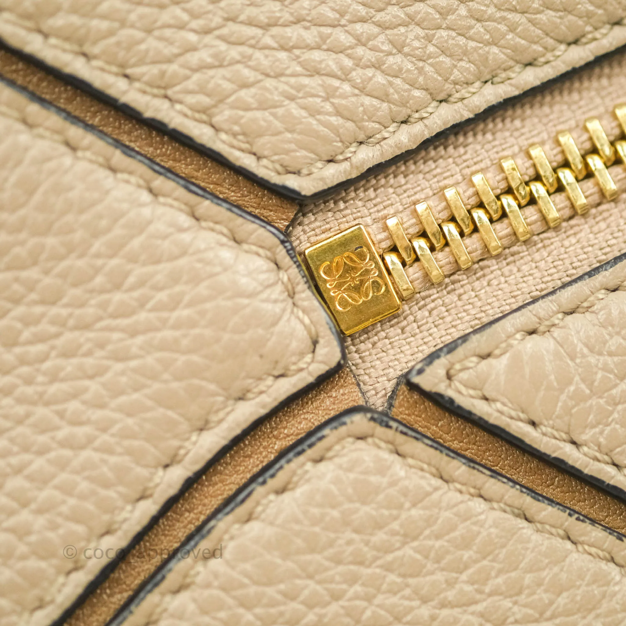 Loewe Small Puzzle Bag Sand Mink Grained Calfskin