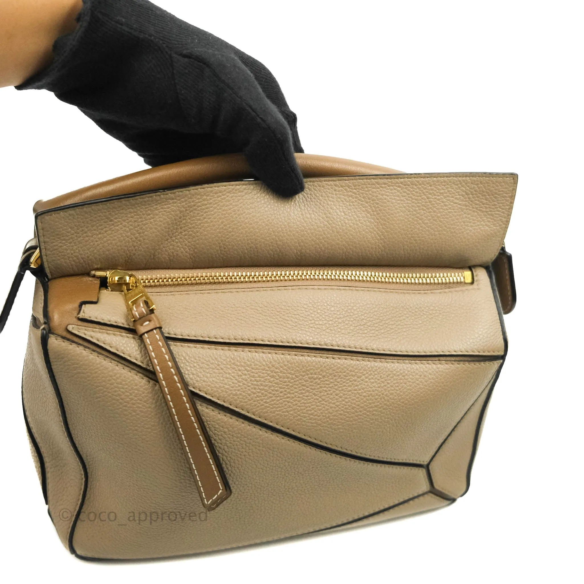 Loewe Small Puzzle Bag Sand Mink Grained Calfskin
