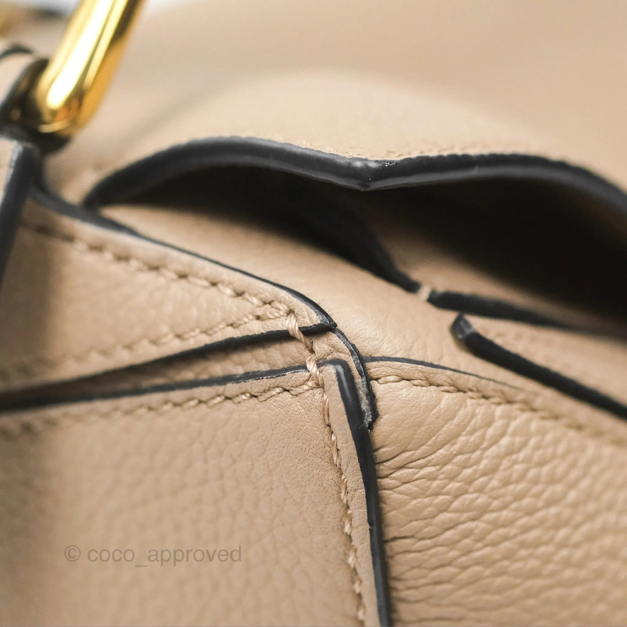 Loewe Small Puzzle Bag Sand Mink Grained Calfskin