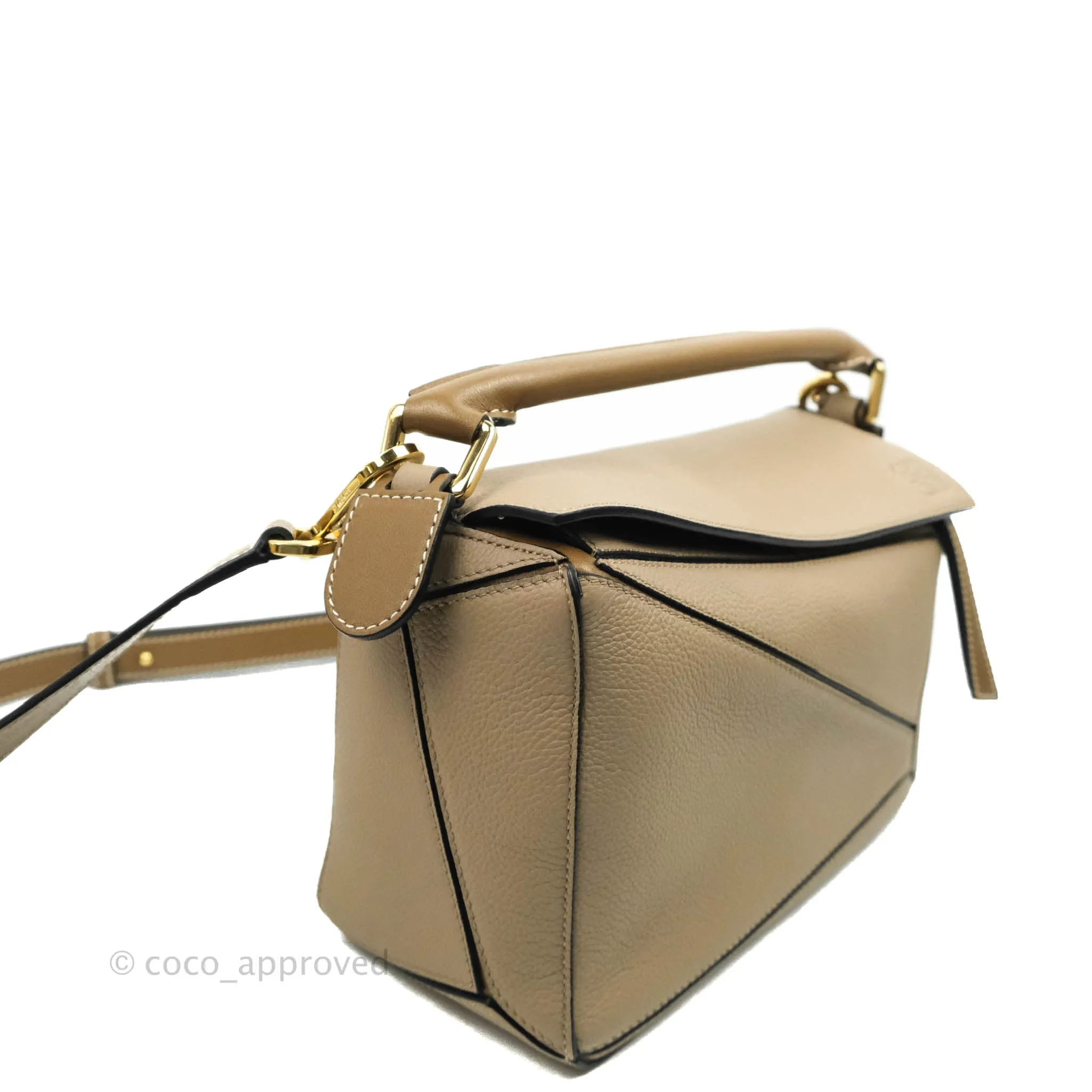 Loewe Small Puzzle Bag Sand Mink Grained Calfskin