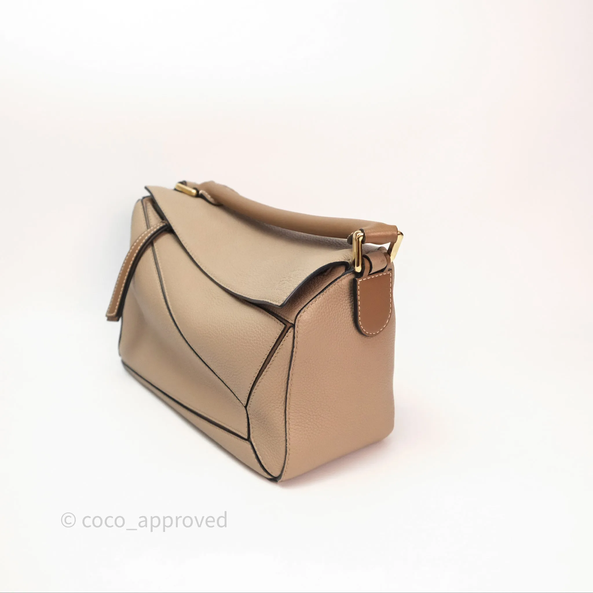 Loewe Small Puzzle Bag Sand Mink Grained Calfskin