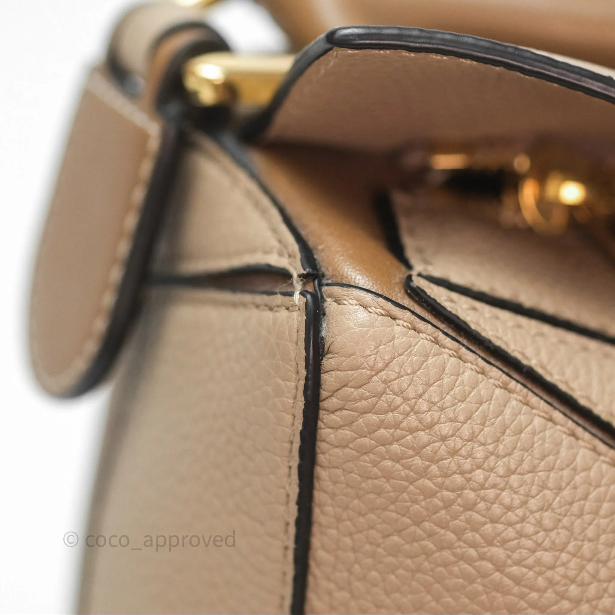 Loewe Small Puzzle Bag Sand Mink Grained Calfskin