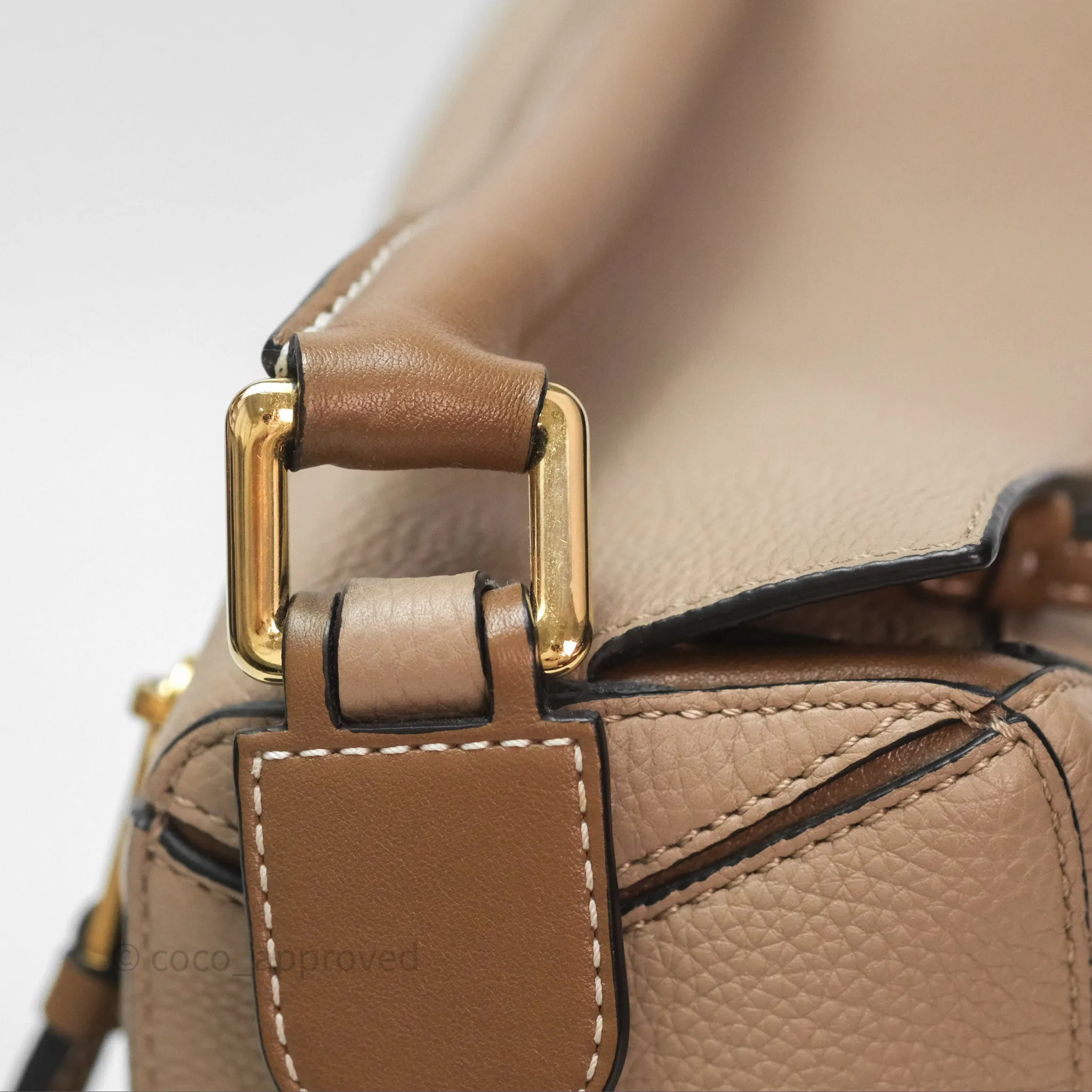 Loewe Small Puzzle Bag Sand Mink Grained Calfskin