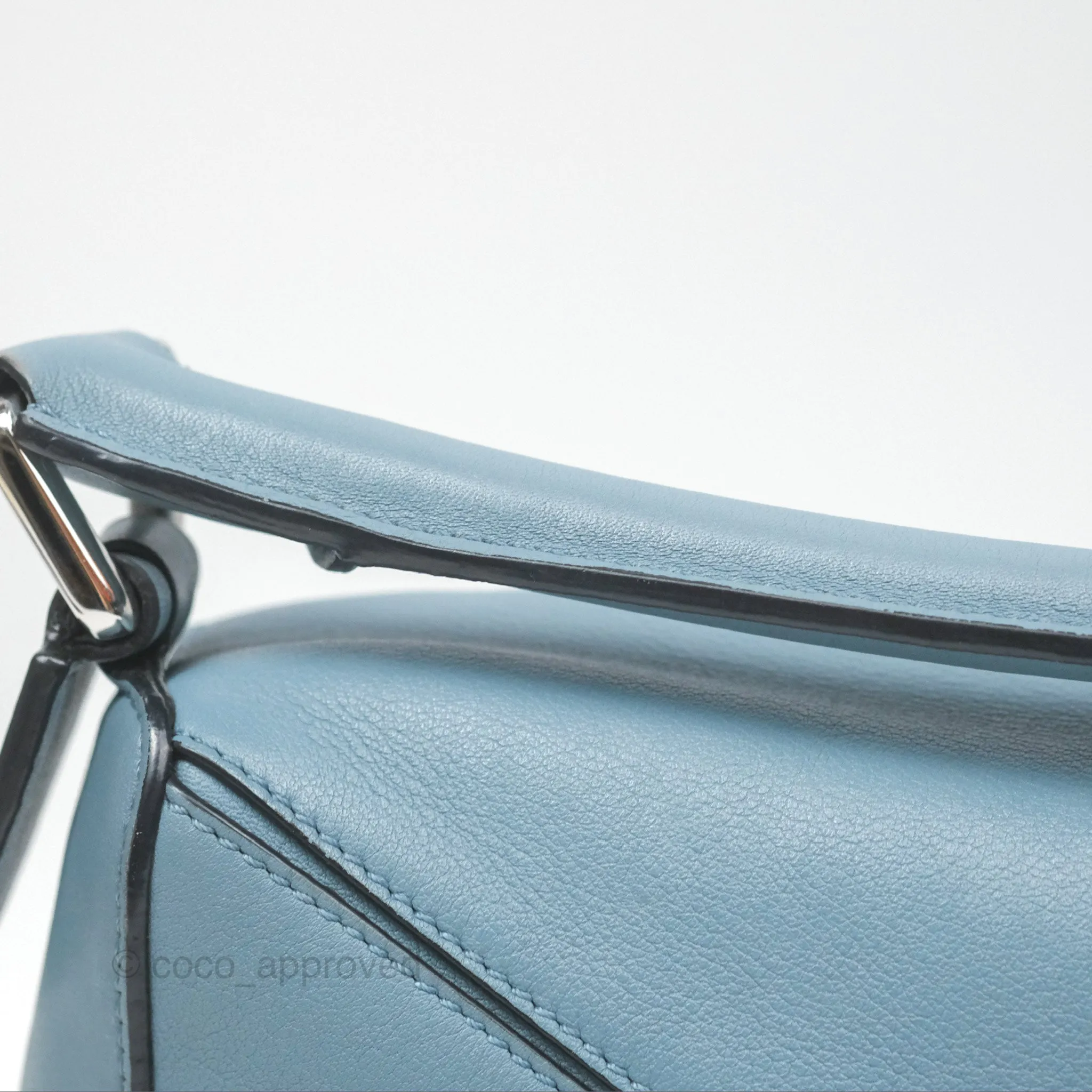 Loewe Small Puzzle Bag Stone Blue Calfskin