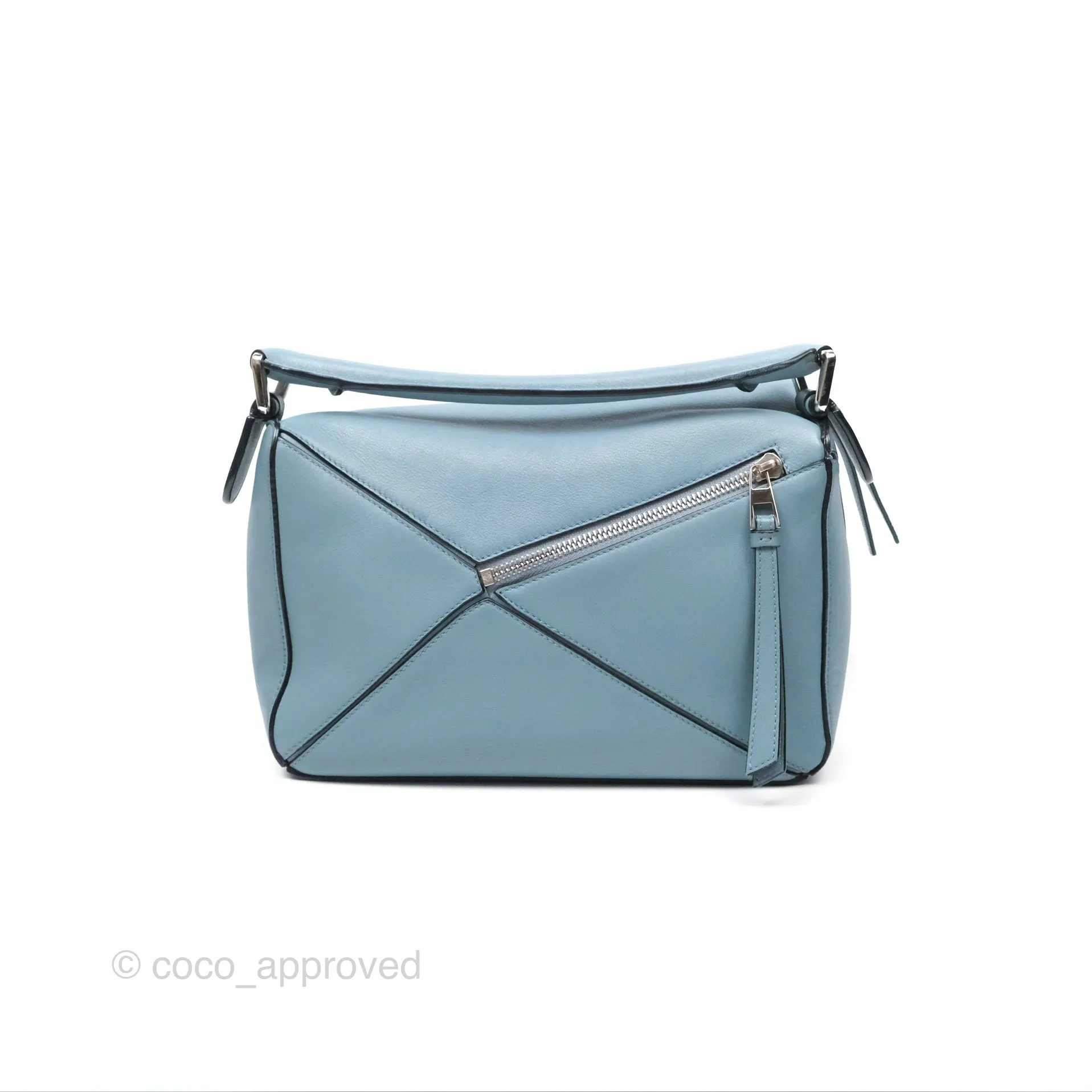 Loewe Small Puzzle Bag Stone Blue Calfskin