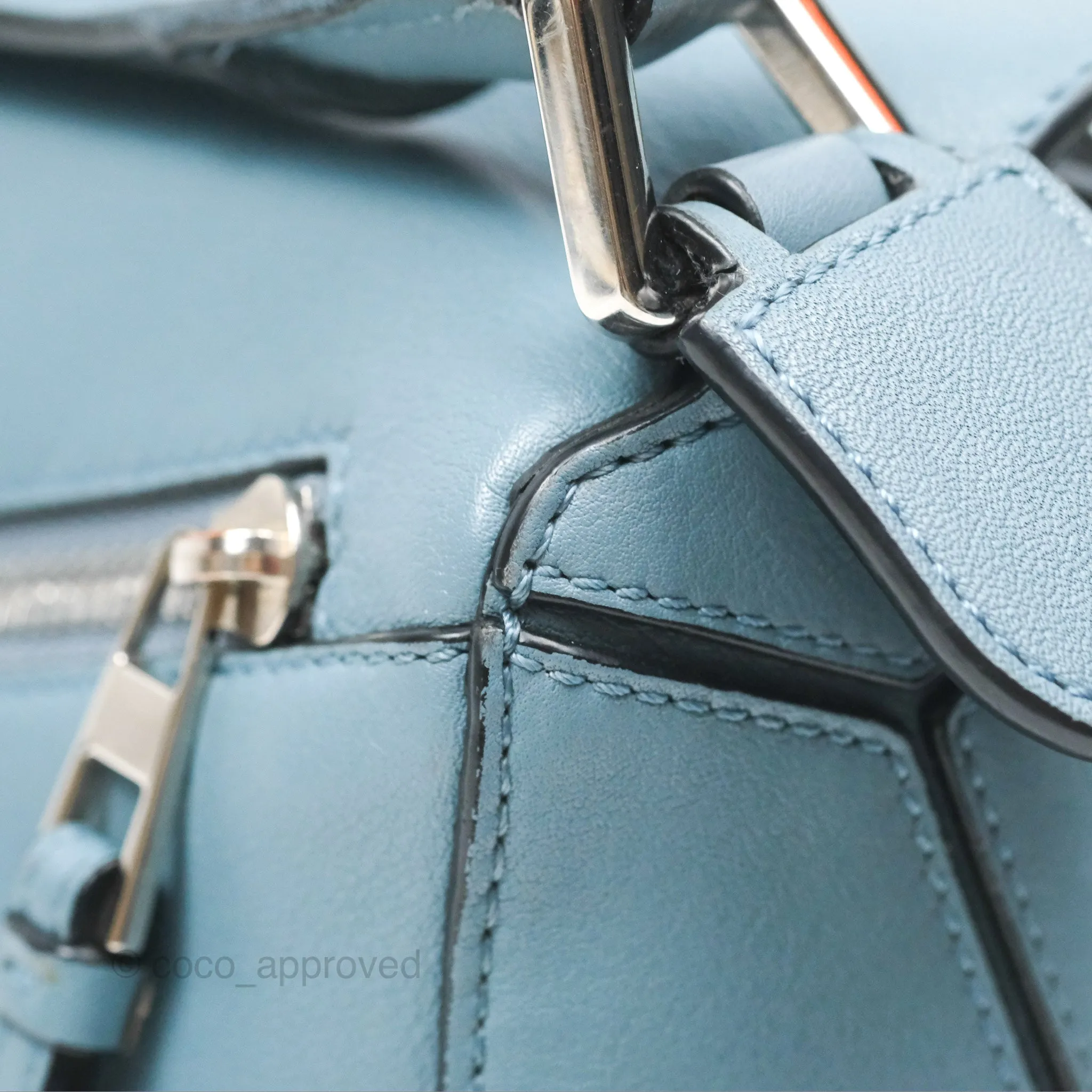 Loewe Small Puzzle Bag Stone Blue Calfskin